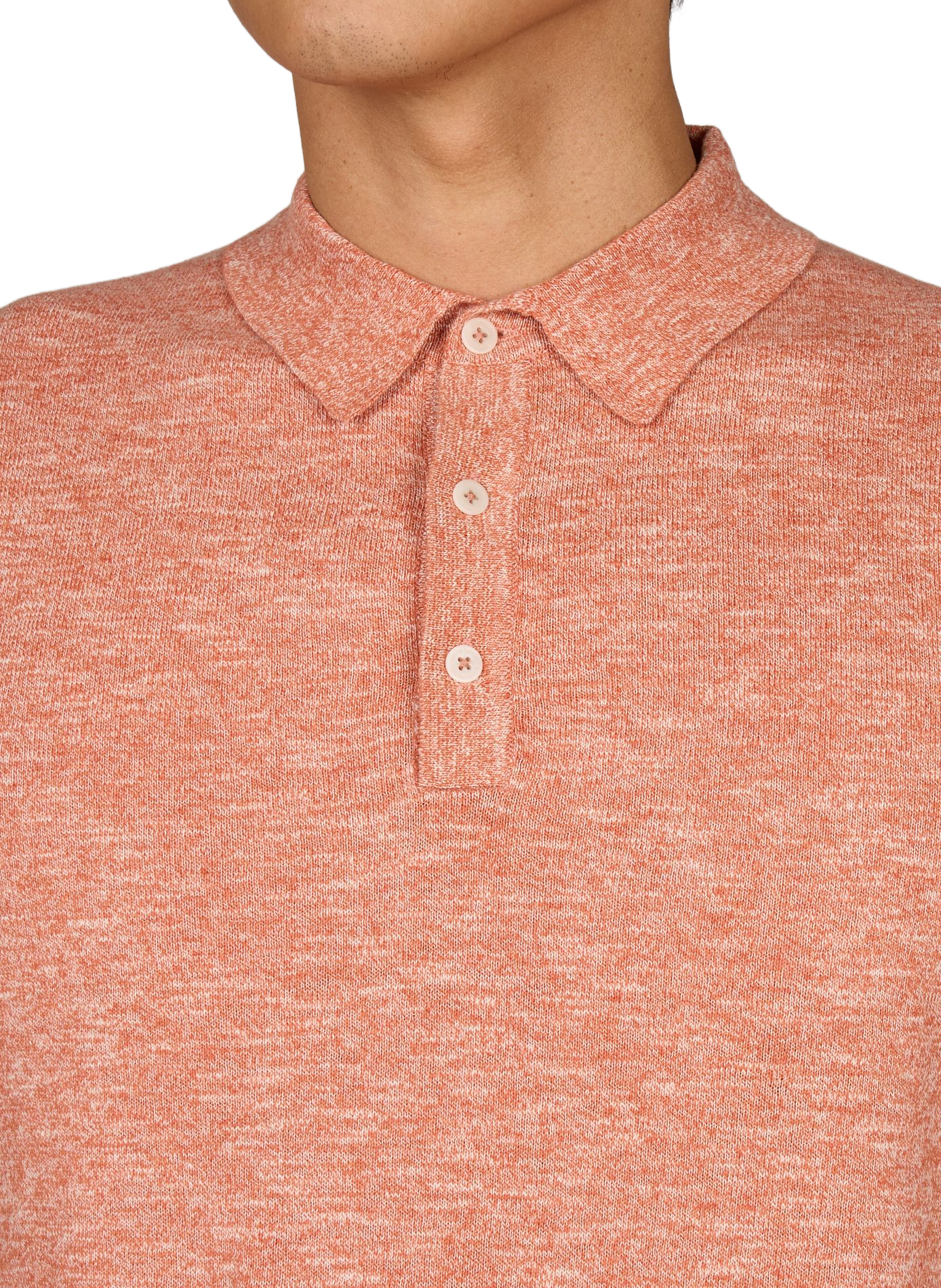 Polo a maniche corte in cotone e lino. PIERRE CARDIN Arancione