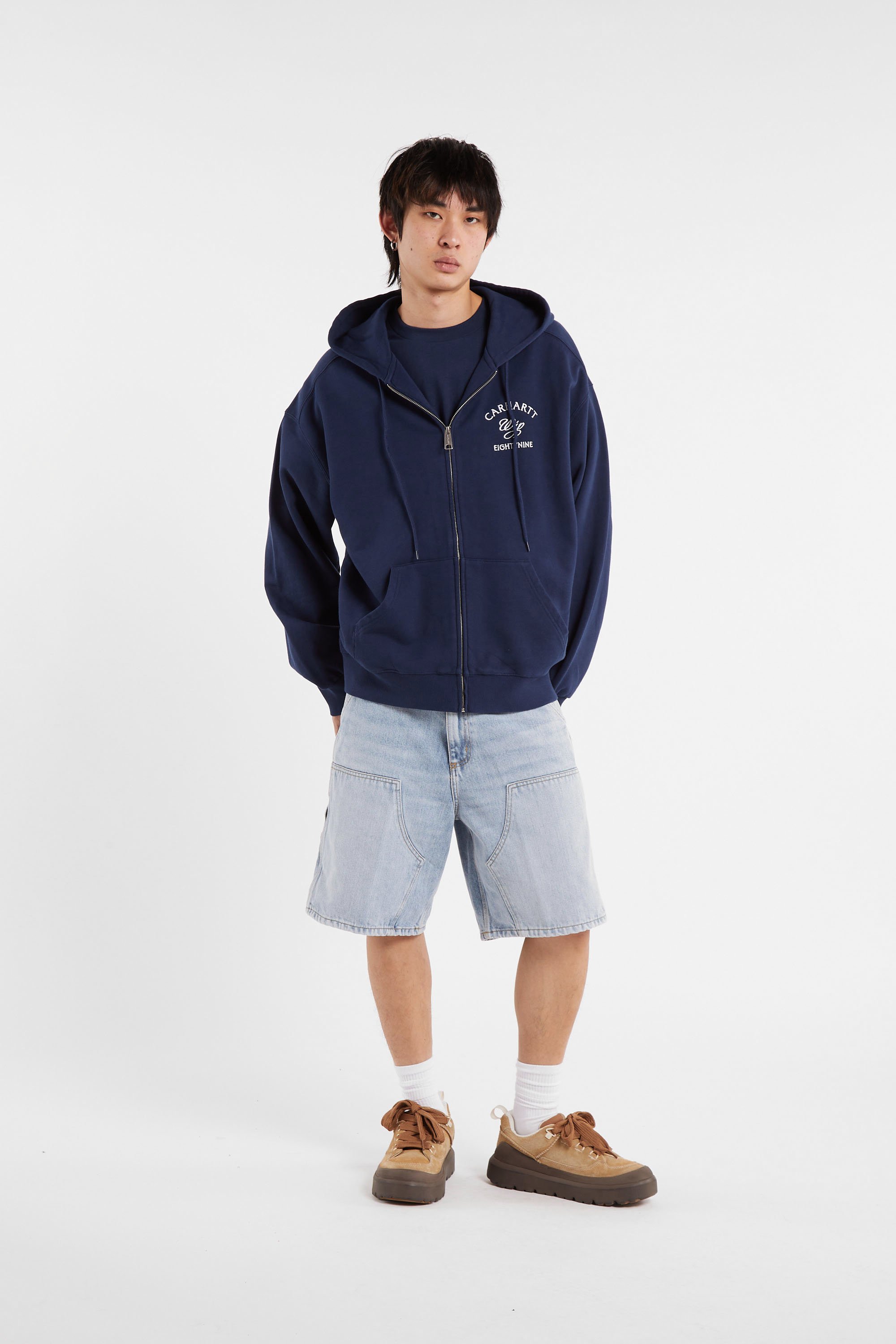 Hoodie zippé hooded eightynine sweat jacket CARHARTT WIP Bleu
