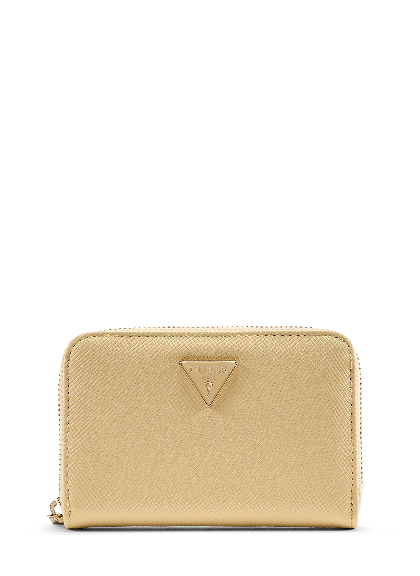 Zippered faux leather wallet GUESS Yellow