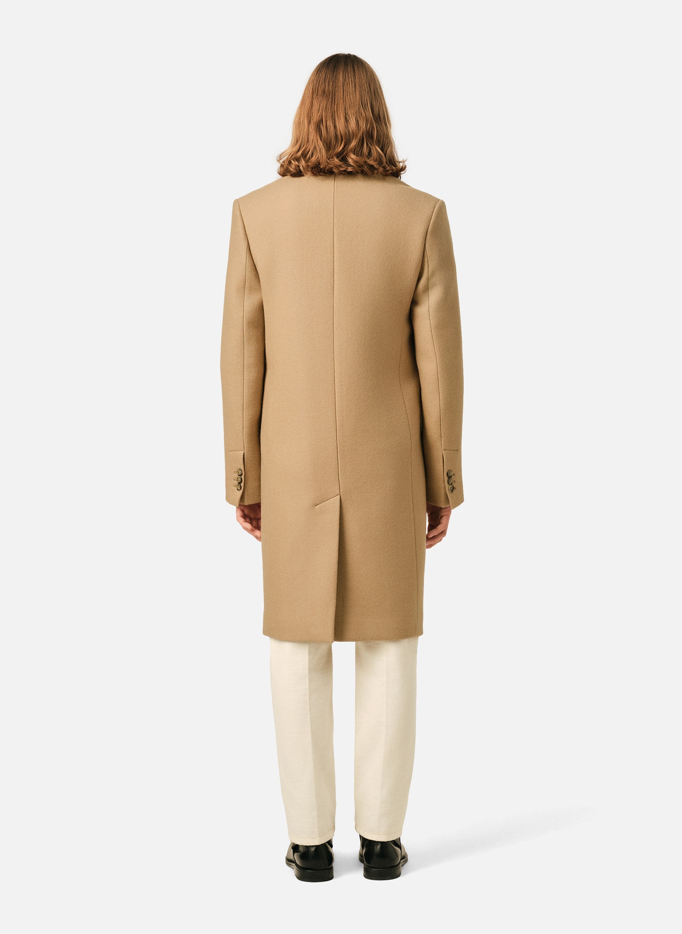 Manteau double boutonnage en laine AMI PARIS Beige
