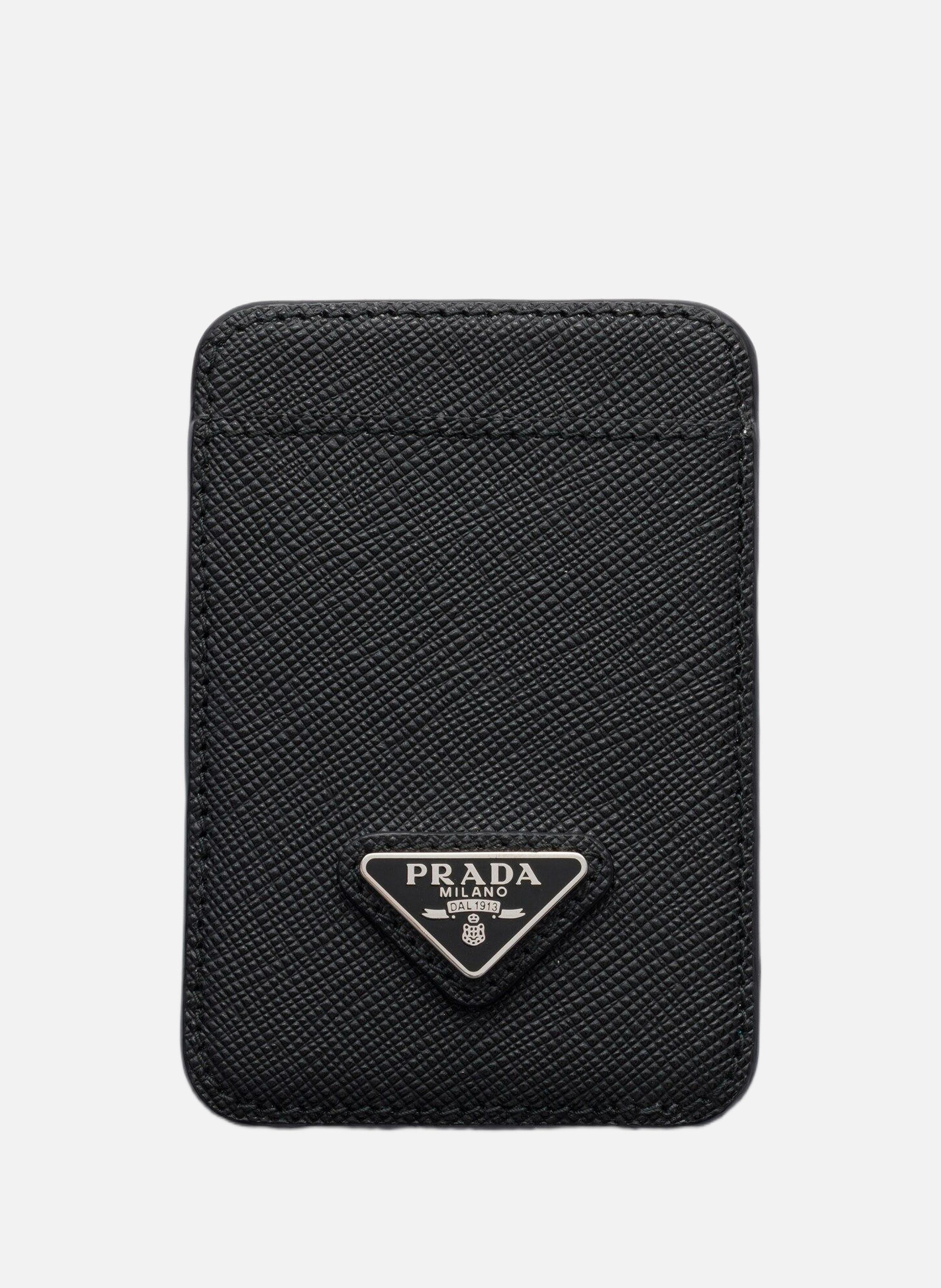 Porte-cartes en cuir saffiano PRADA Noir