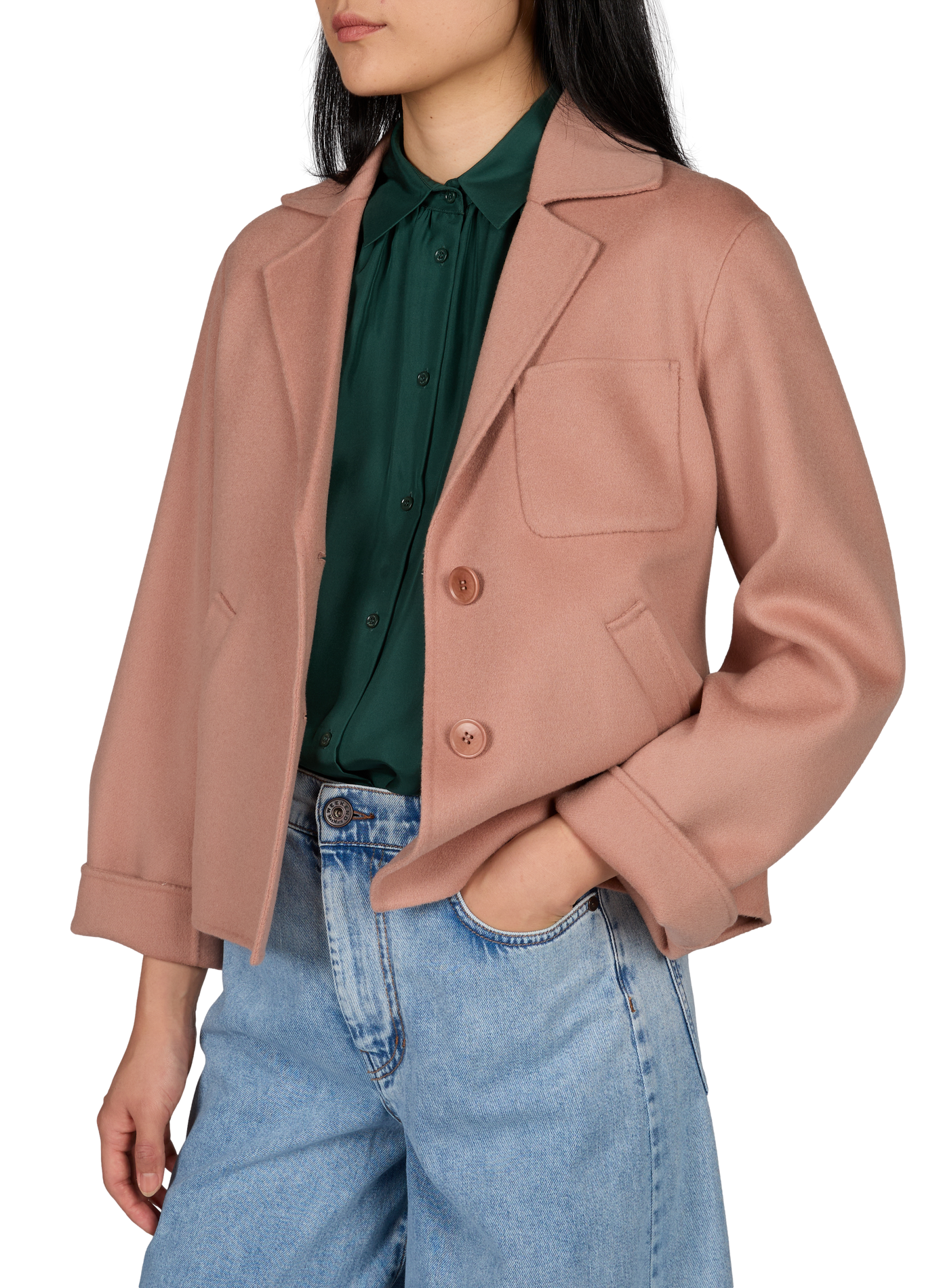 Gerade Wollmischweste mit Gürtel MAX MARA WEEK END Rosa