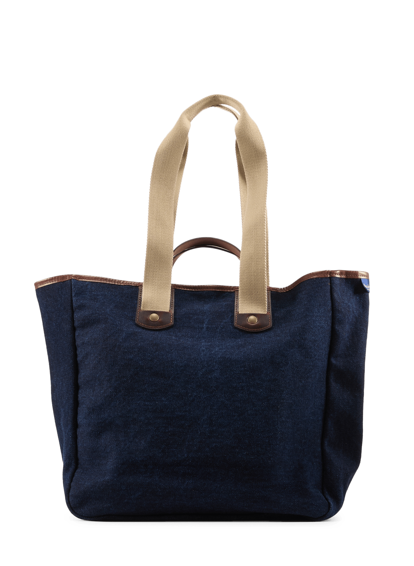 Shopper tas Meline in katoen en leer BLEU DE CHAUFFE Blauw