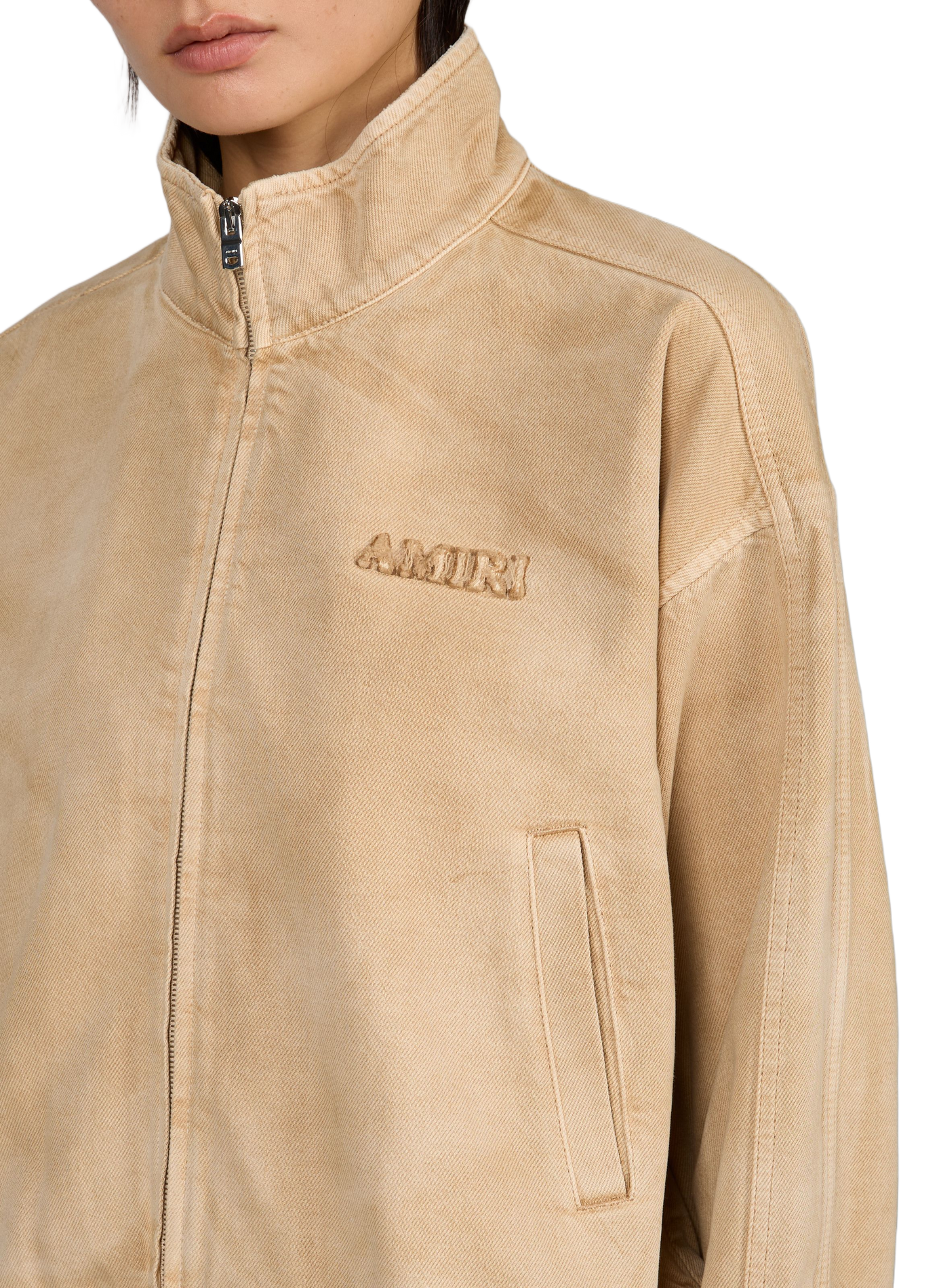 Weite Denim-Jacke aus Baumwollmischung AMIRI Beige