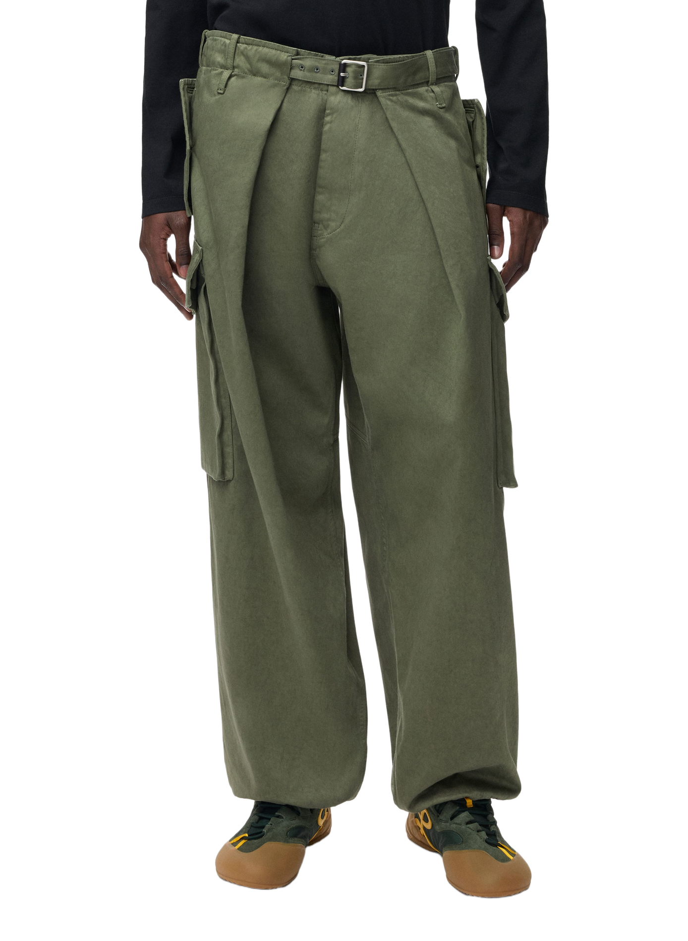 Cotton satin pants LOEWE Green
