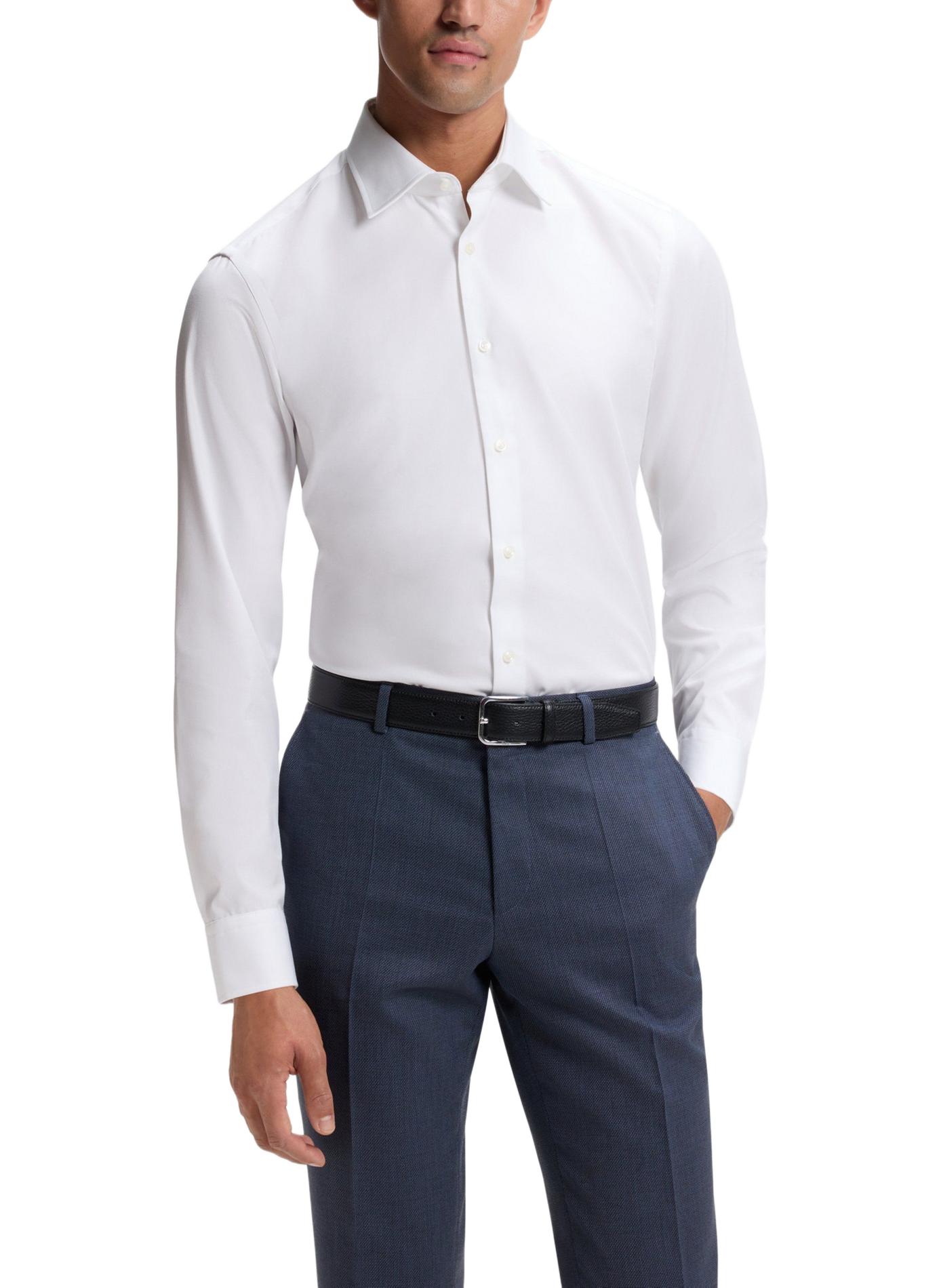 Straight cotton shirt | White BOSS Men