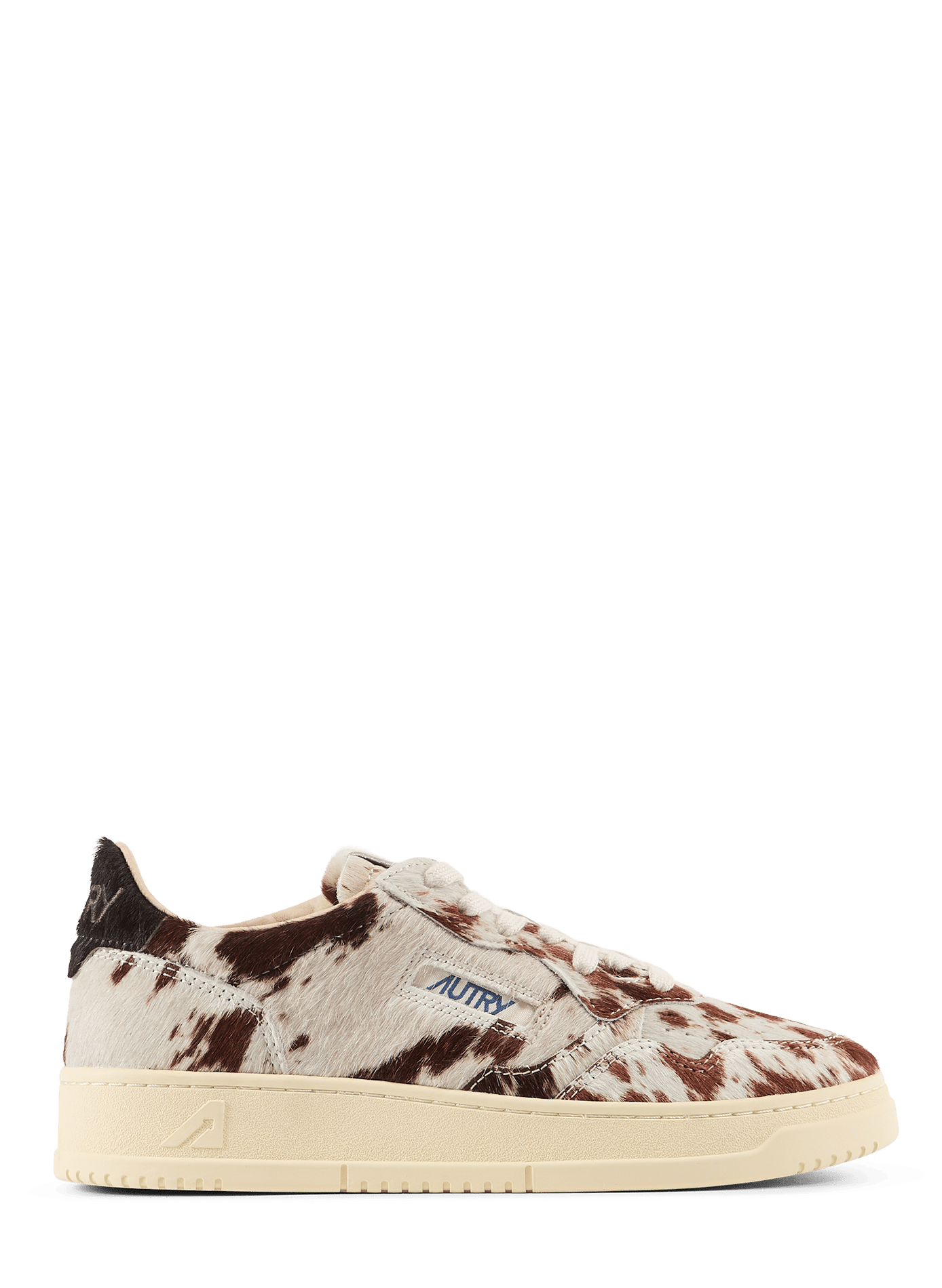 Low-top sneakers with cow print in leather AUTRY White