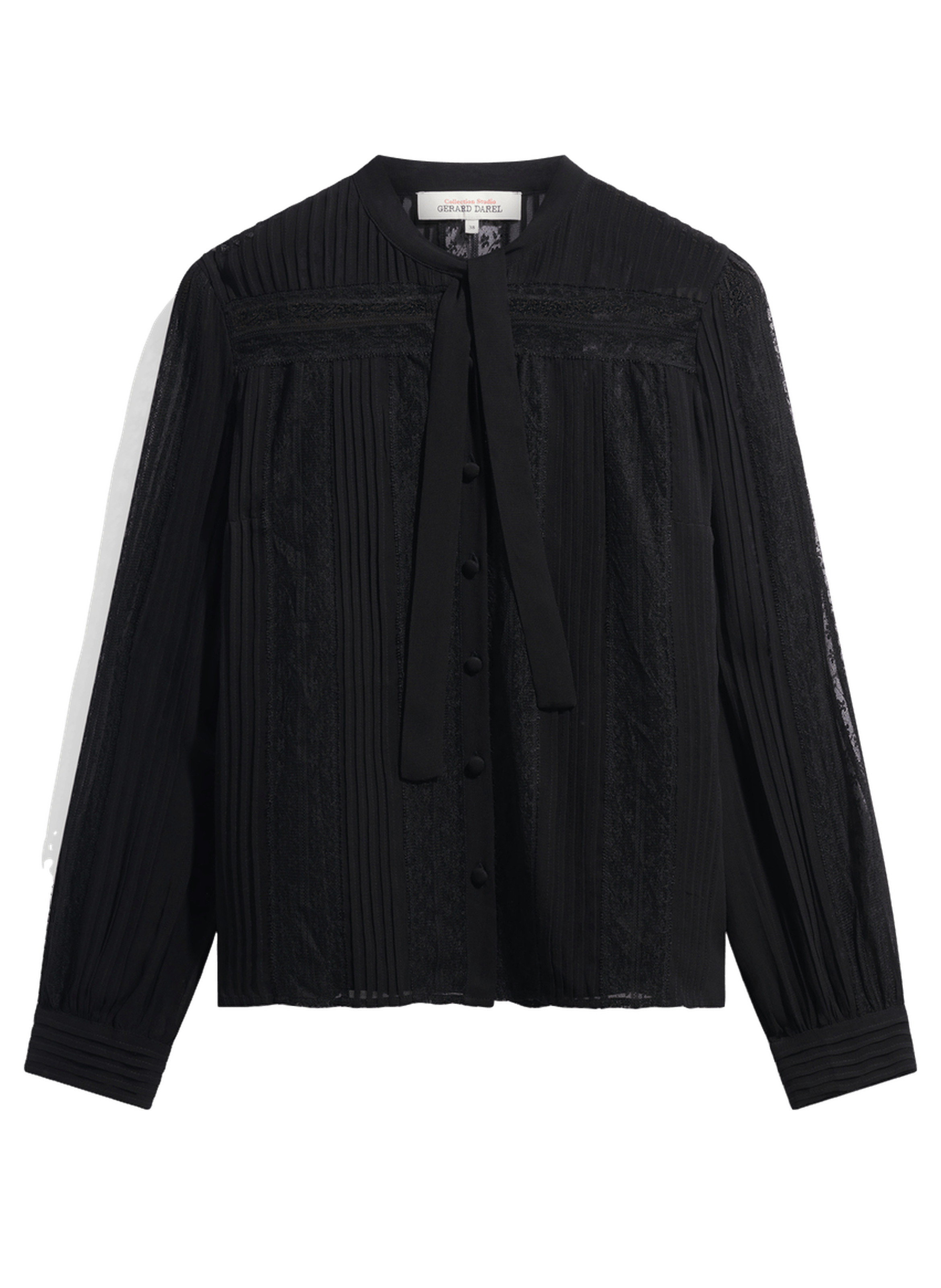 Chemise lavallière en voile à dentelle - lulu GERARD DAREL Noir