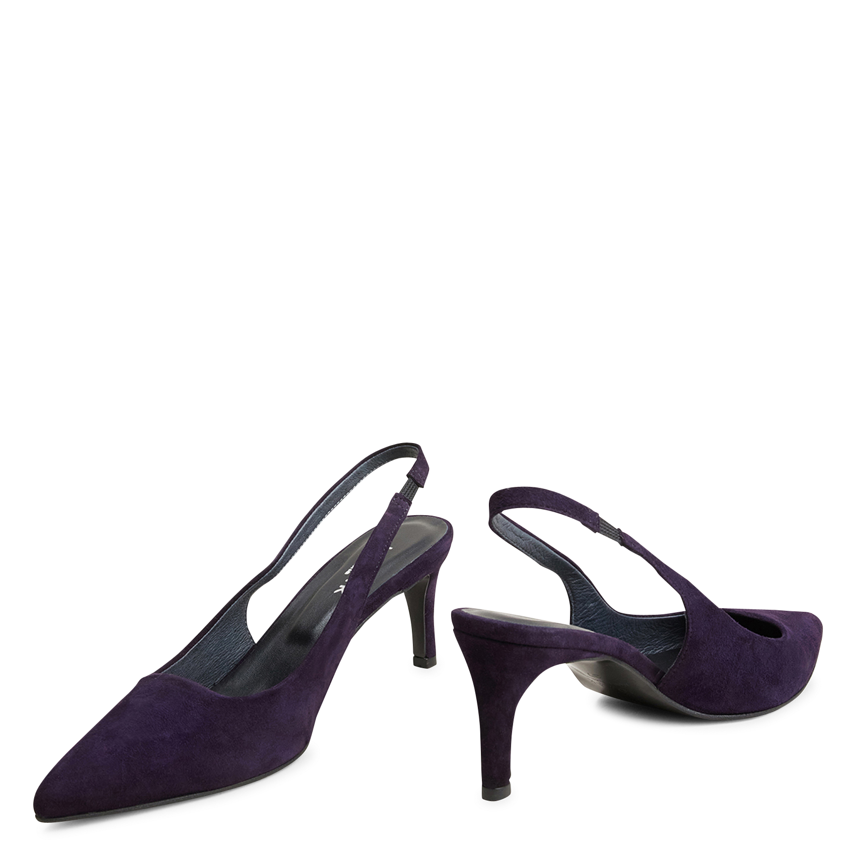 Escarpins slingbacks en cuir velours diamantelle JONAK Violet