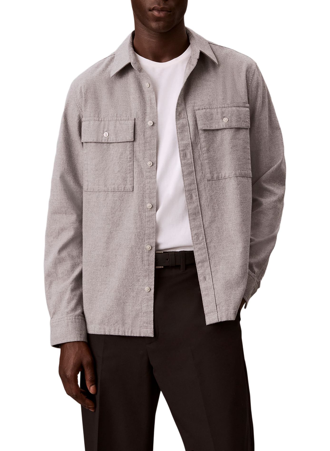 Surchemise droite en coton CALVIN KLEIN Grau