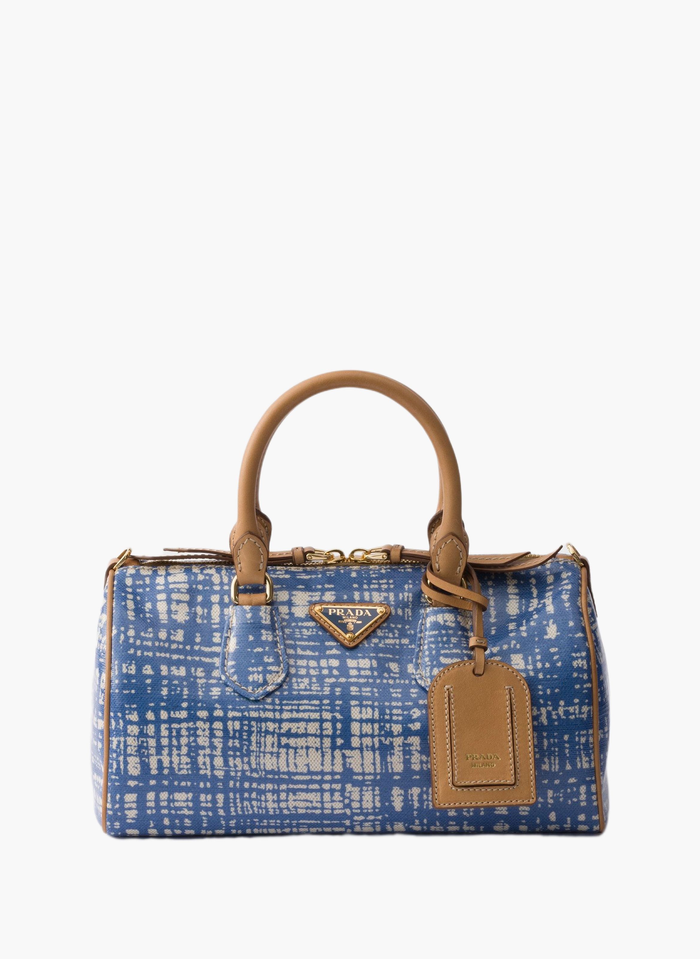 Petit sac à main prada evasion en mélange de lin e PRADA Bleu