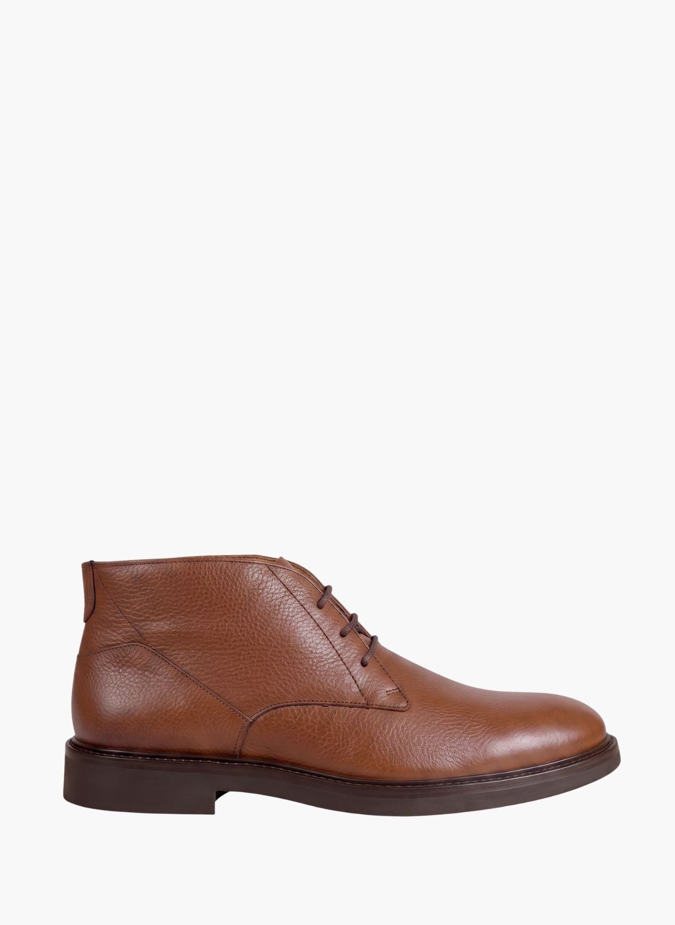 Desertboots van generfd leer met rubberen zool JULES & JENN Bruin