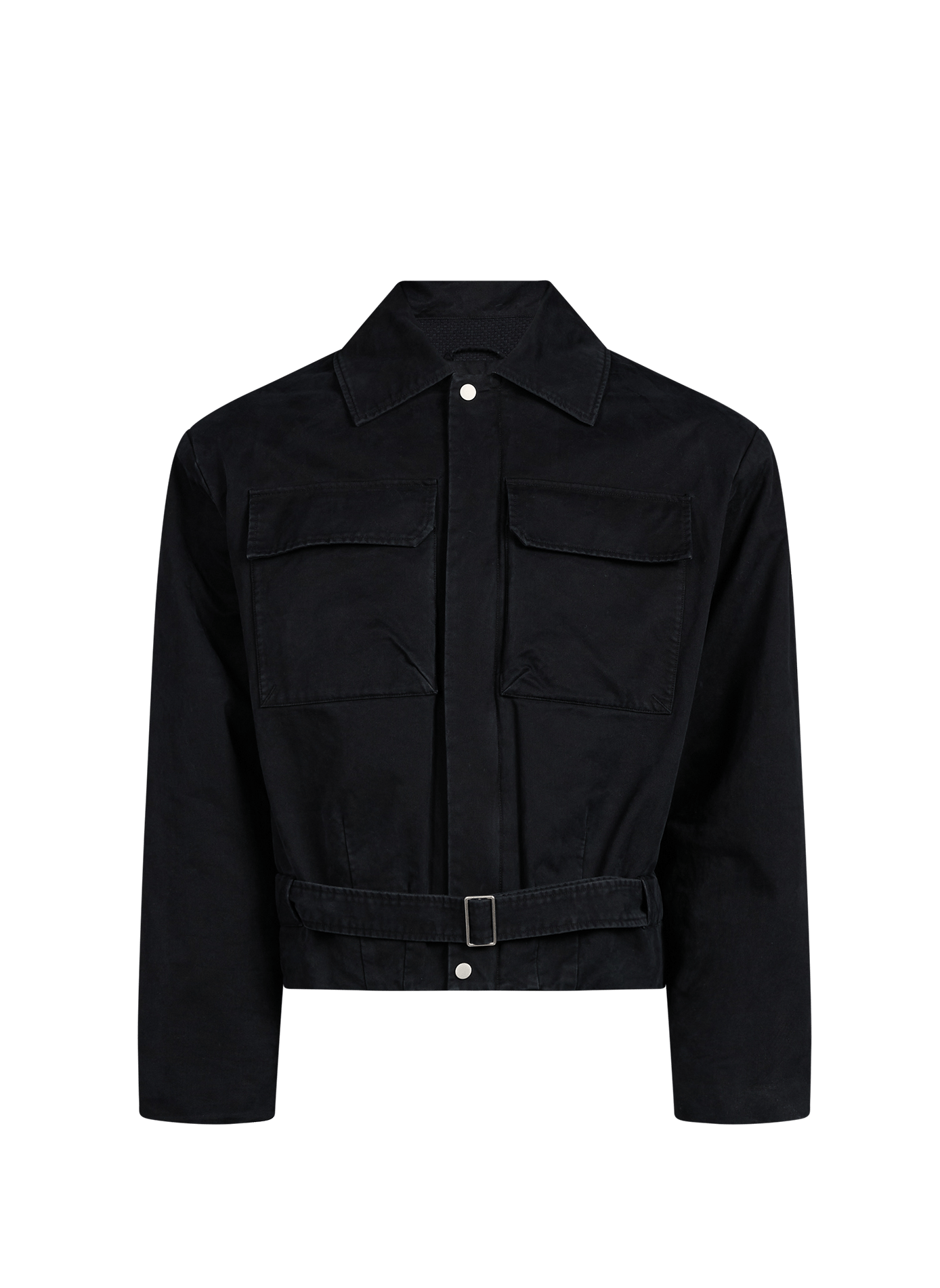 Straight cotton jacket with belt detail ENTIRE STUDIOS Black
