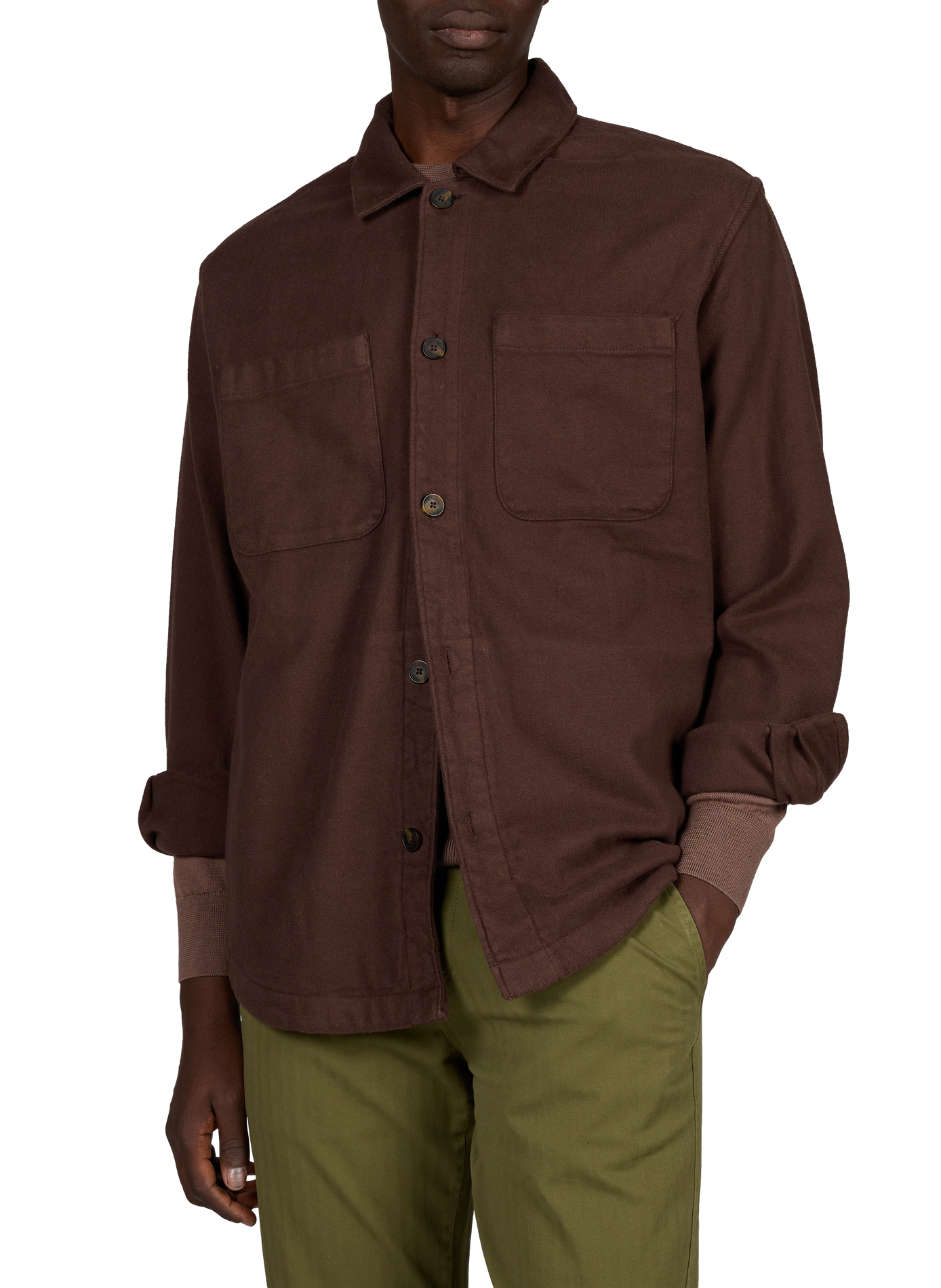 Chemise droite rayée en coton  DOCKERS Marron