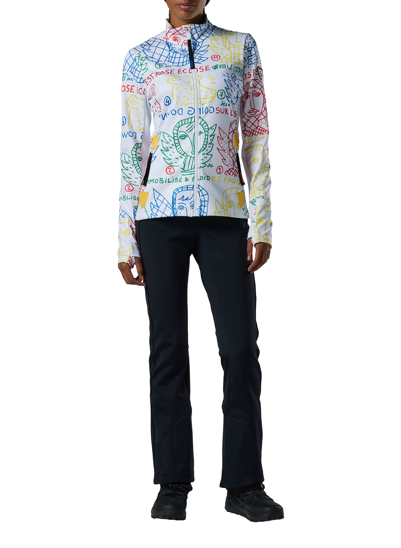 Gerade geschnittene Fleecejacke mit Stehkragen und Reißverschluss ROSSIGNOL Mehrfarbig