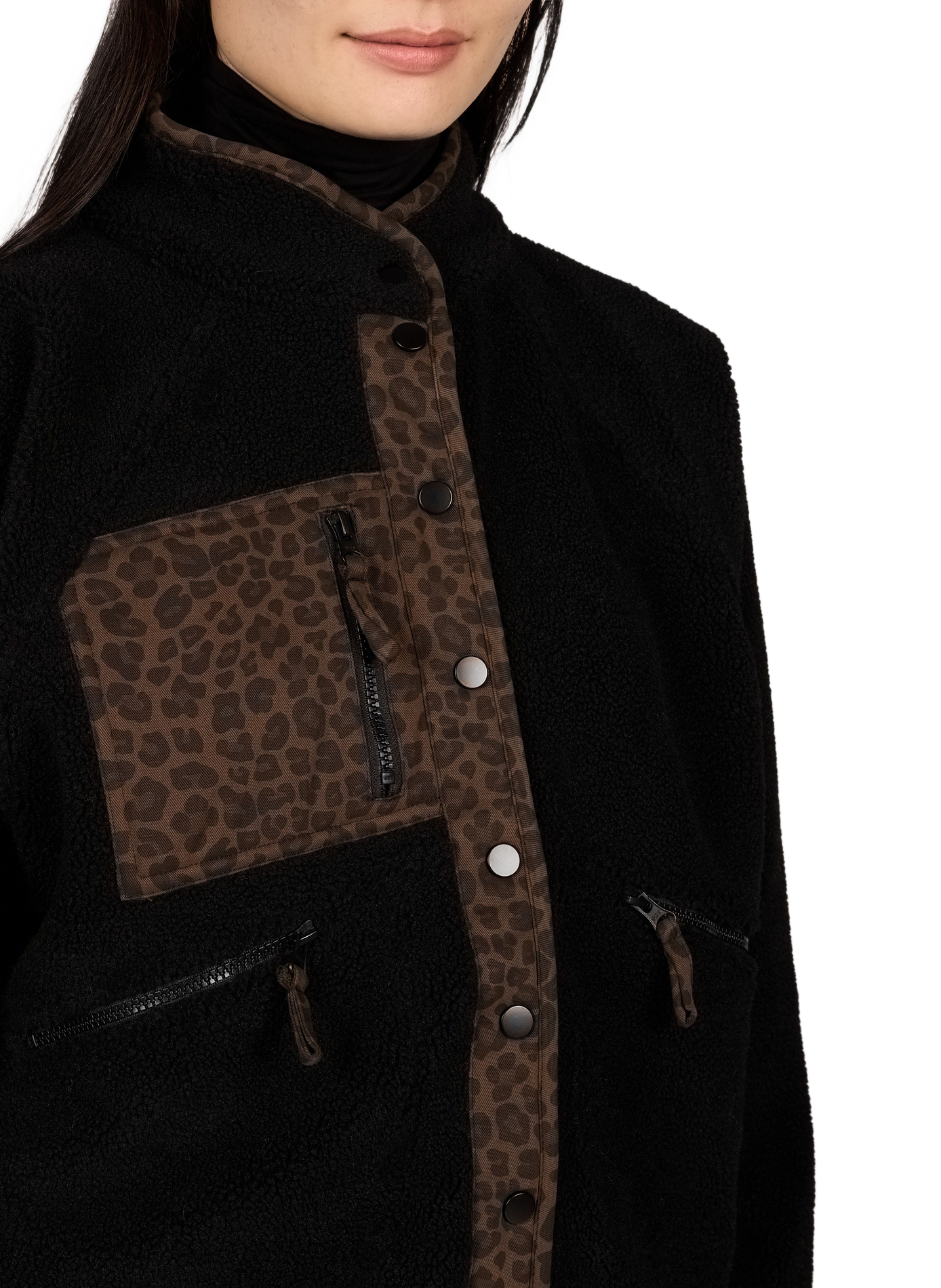Oversized GIANY fleece jacket LAURE+MAX Black