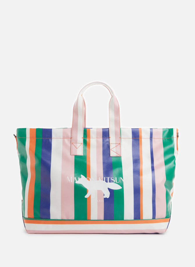 MAISON KITSUNÉ striped weekend bag