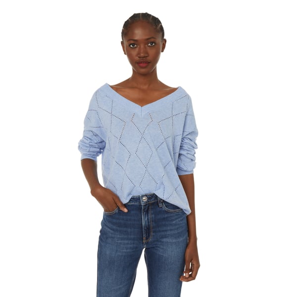 Pull V ajouré