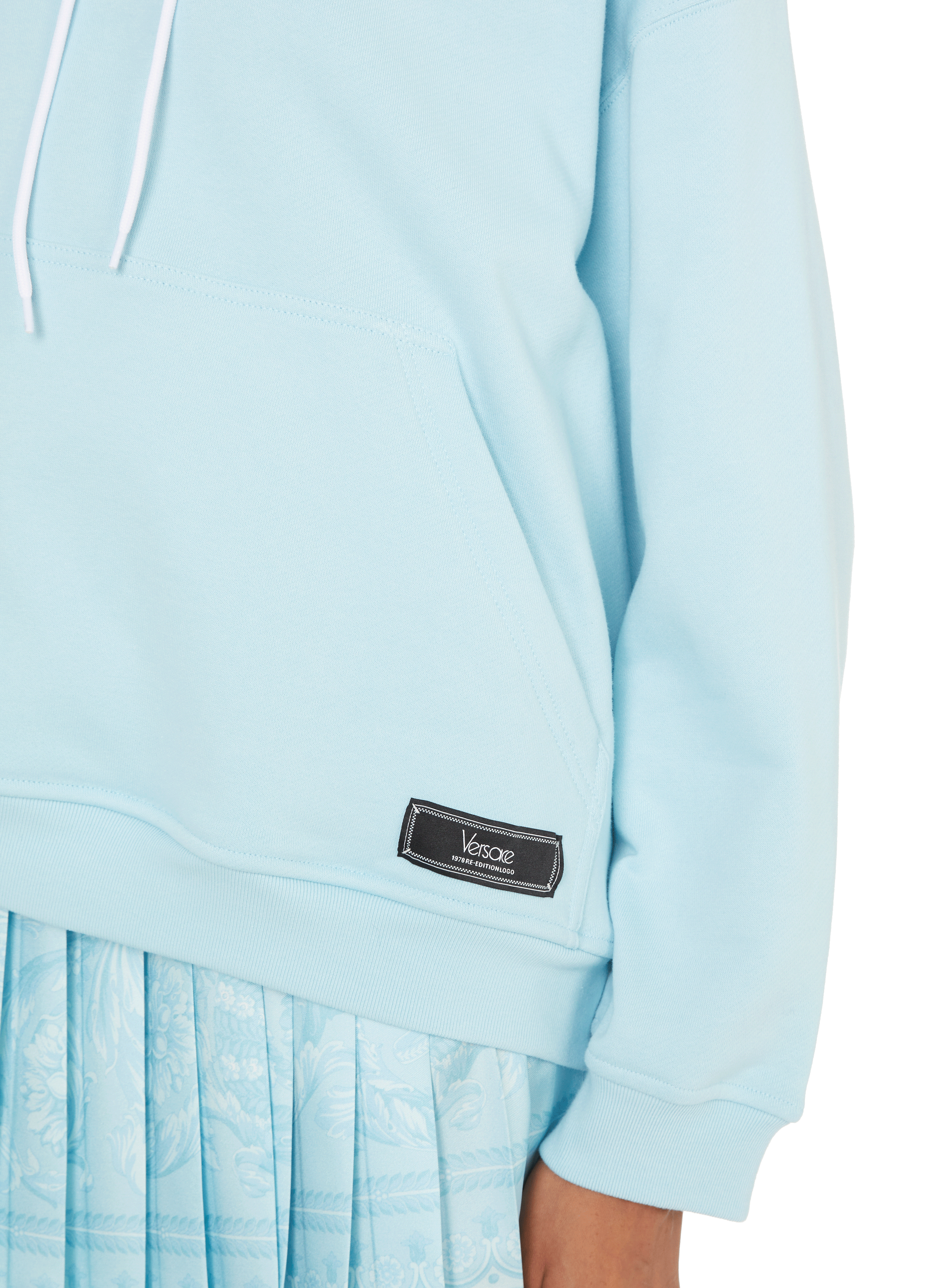 Hoodie en coton VERSACE Bleu