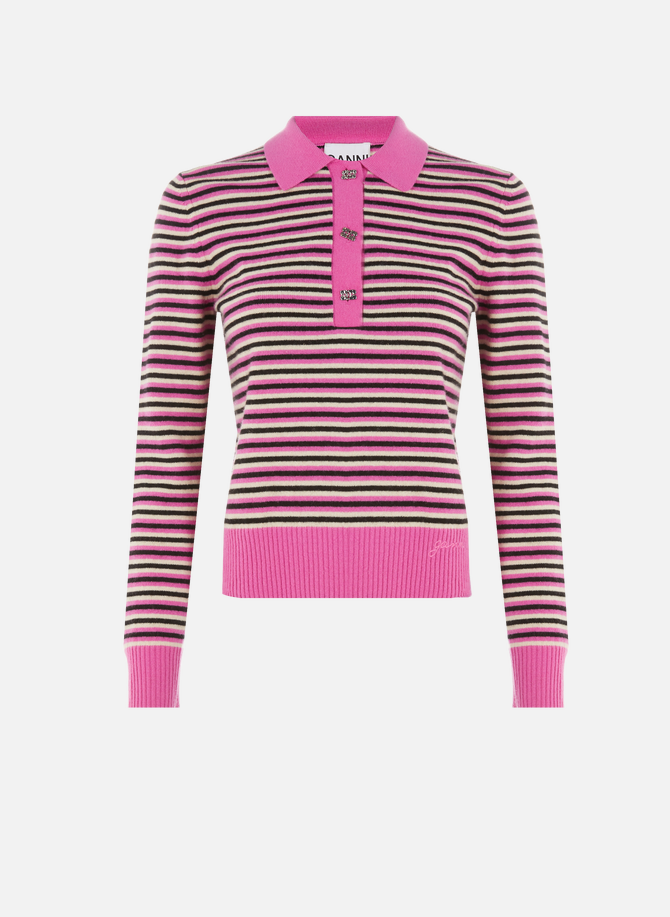 GANNI striped wool sweater