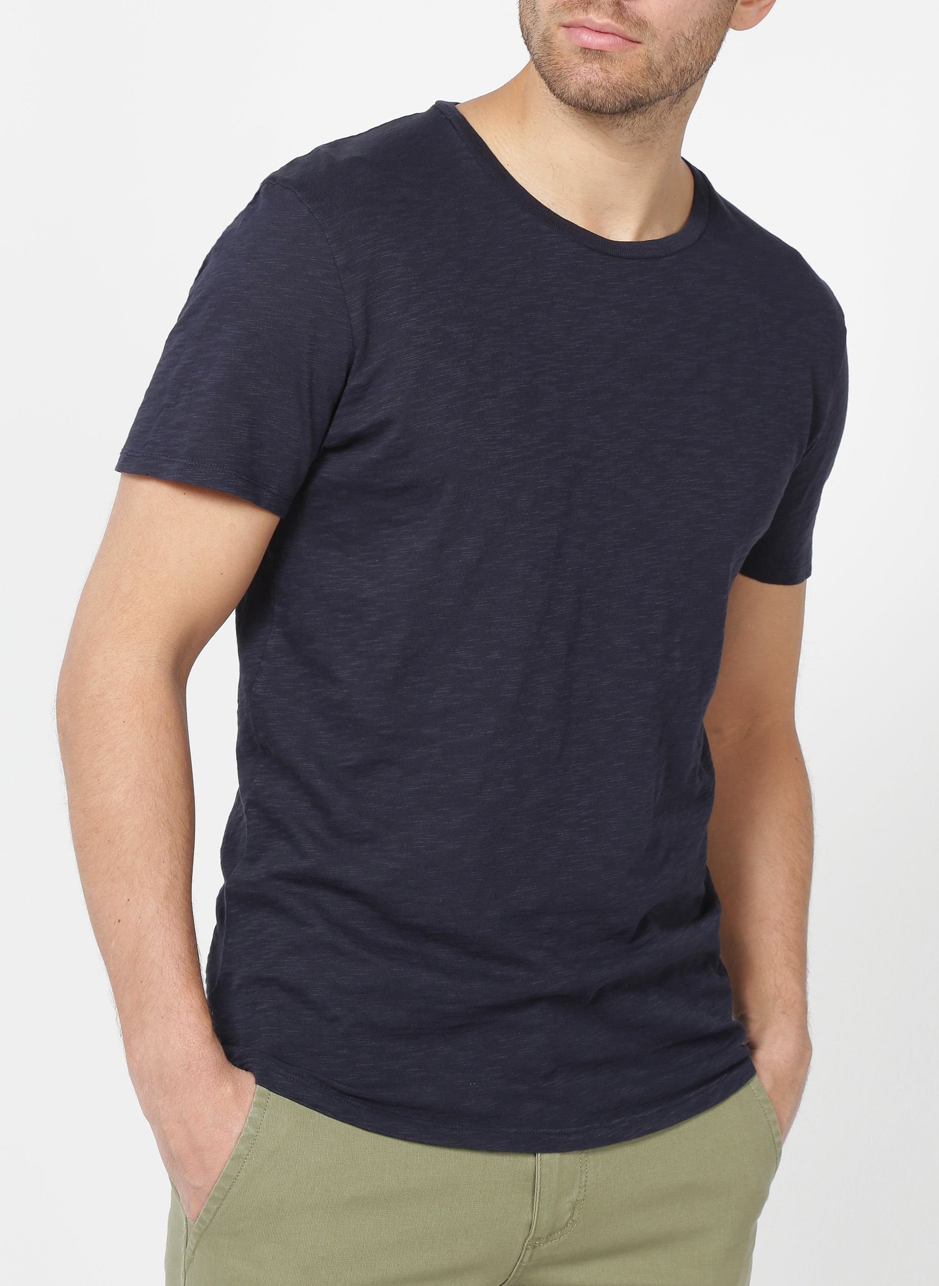 Tee-shirt regular-fit à col rond en coton bysapick AMERICAN VINTAGE Bleu