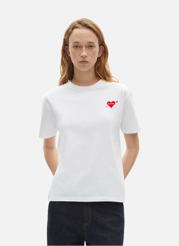 T-shirt coupe droite avec flocage cœur Blanc by THE KOOPLES THE KOOPLES T-shirt coupe droite avec flocage cœur Blanc