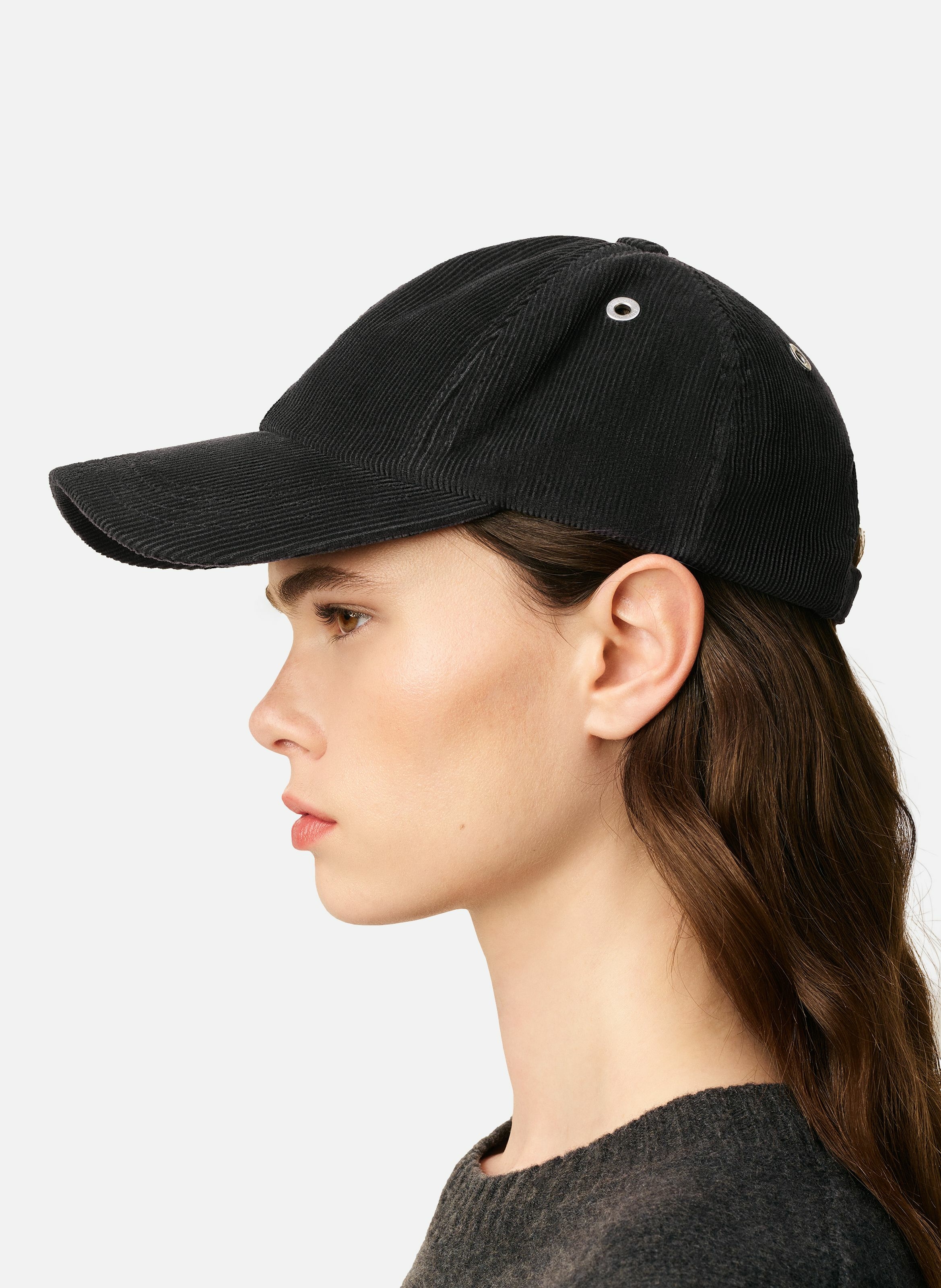 Casquette broderie ami de coeur velours en coton unisexe AMI PARIS Gris