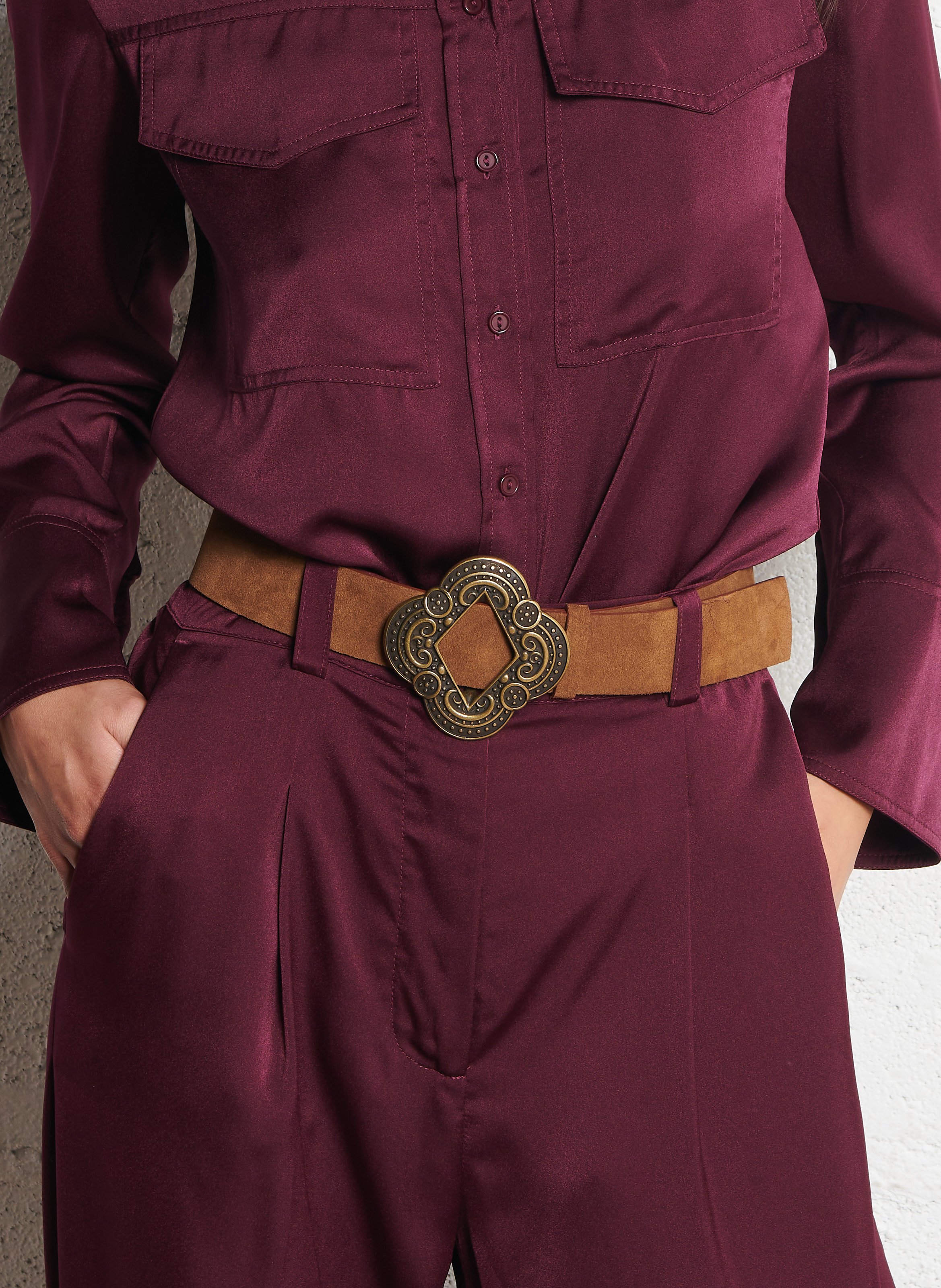 Ceinture en cuir binta BA&SH Marron