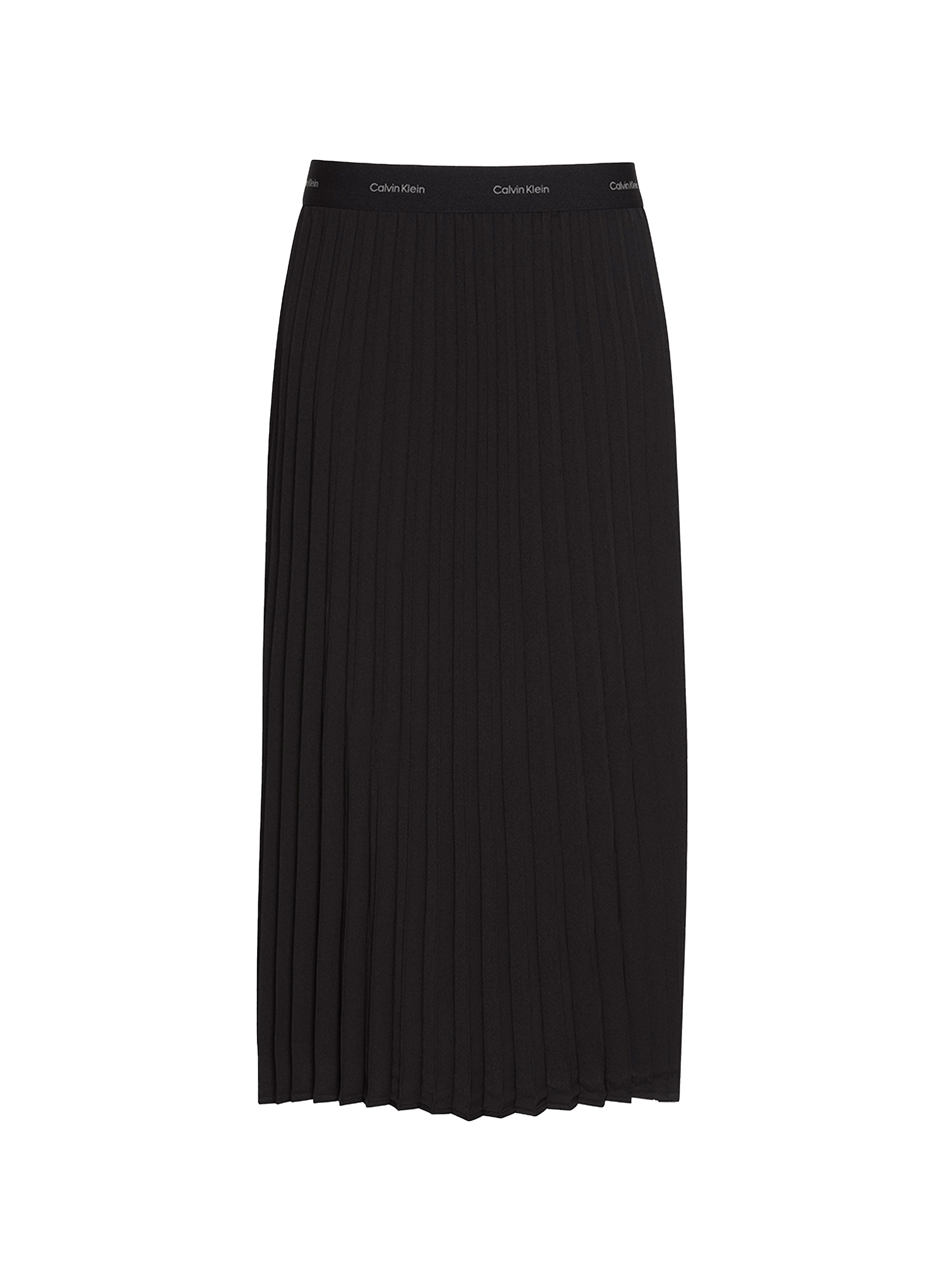 Pleated mid-length crepe skirt CALVIN KLEIN Black