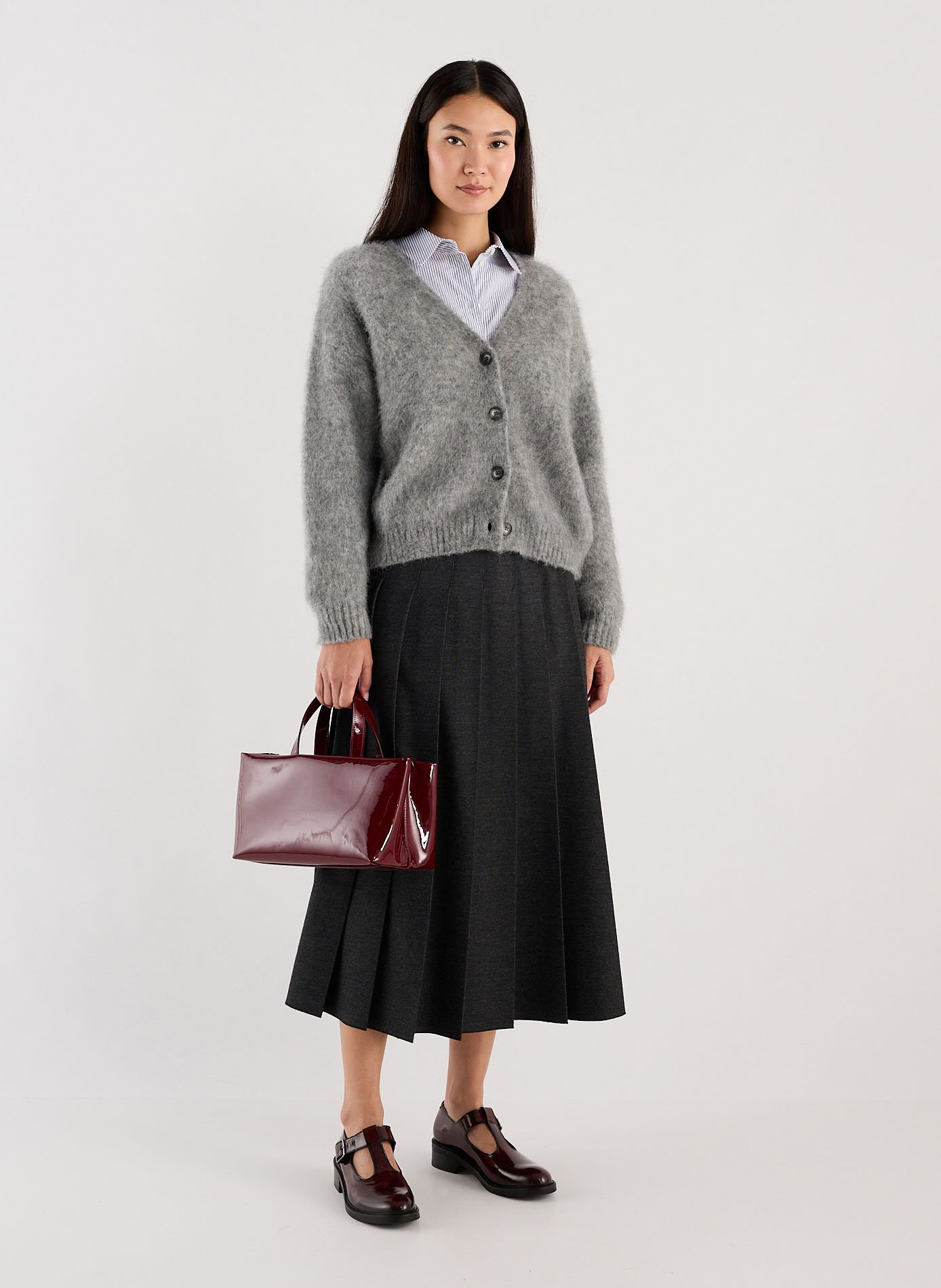 Cardigan Wuley en Mohair et Alpaga mélangés  SAISON 1865 Gris