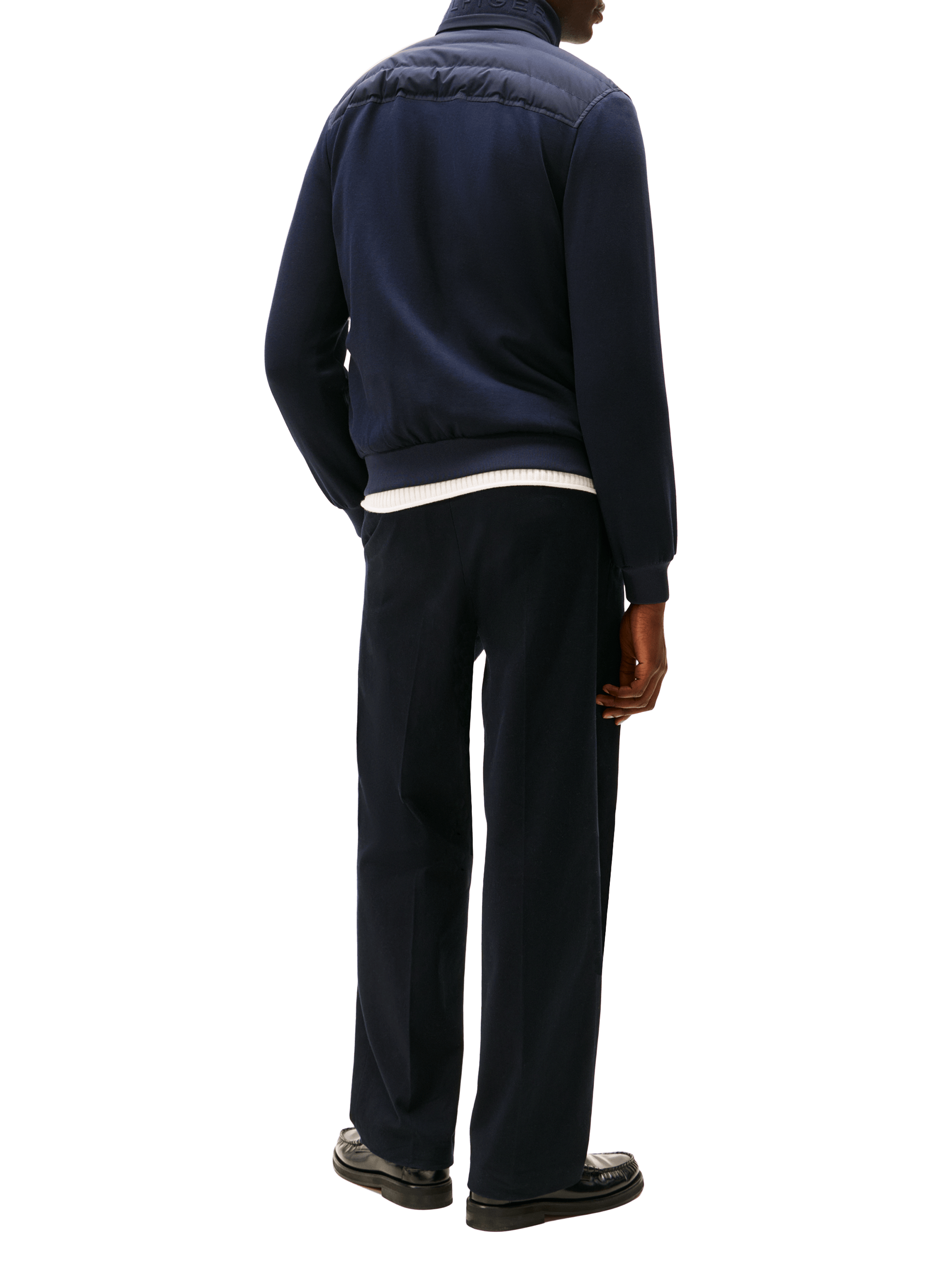 Jacket with removable hood in mixed cotton TOMMY HILFIGER Blue