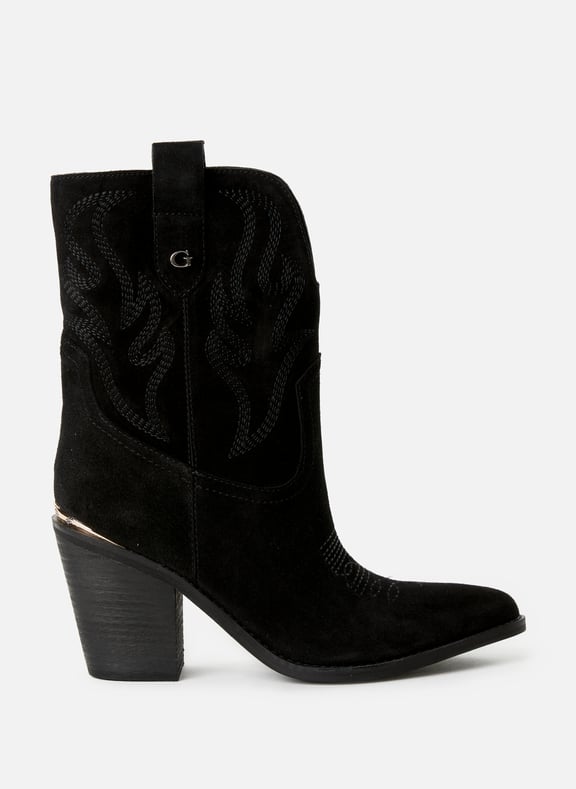 Bottines à talon en cuir Noir by GUESS GUESS Bottines à talon en cuir Noir