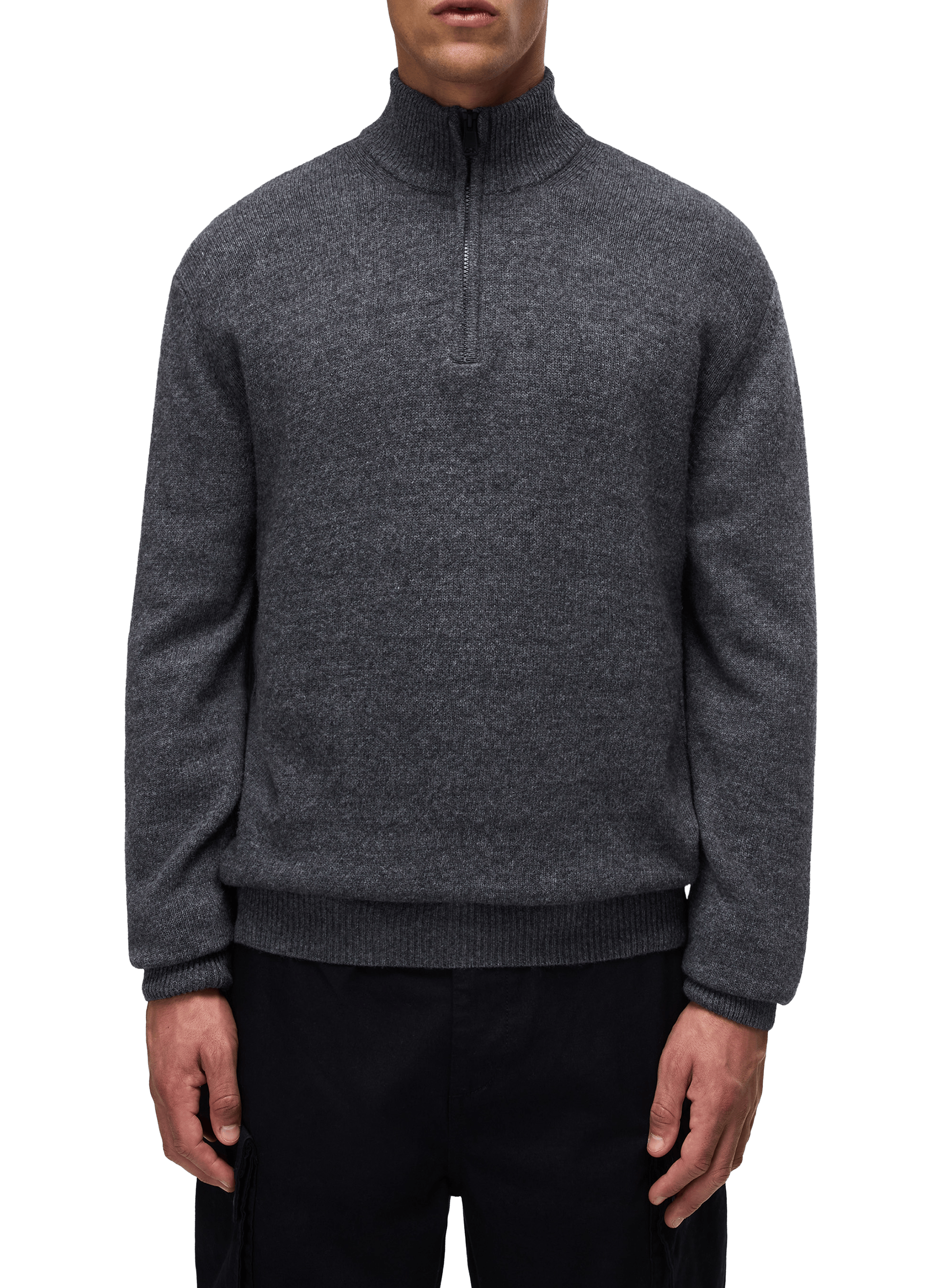 NAPAPIJRI Pull droit col montant en laine mélangée Grey