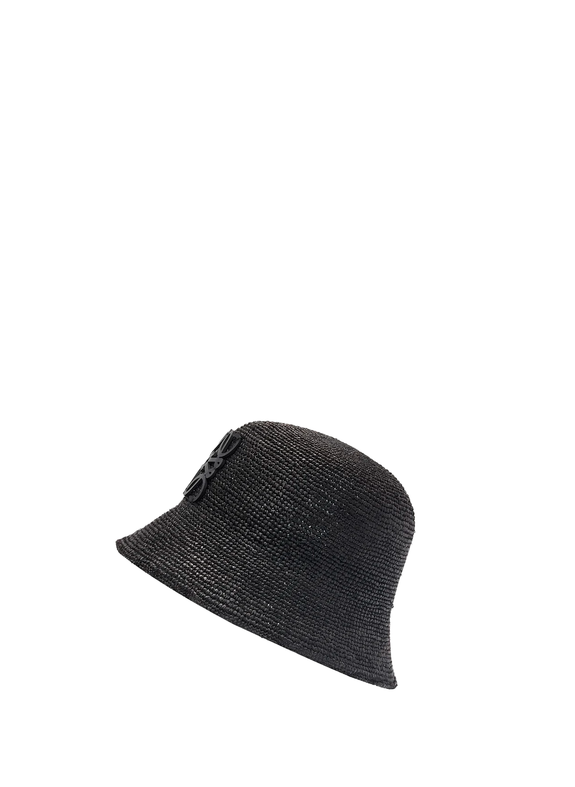 Bob en raphia et cuir de veau LOEWE Noir