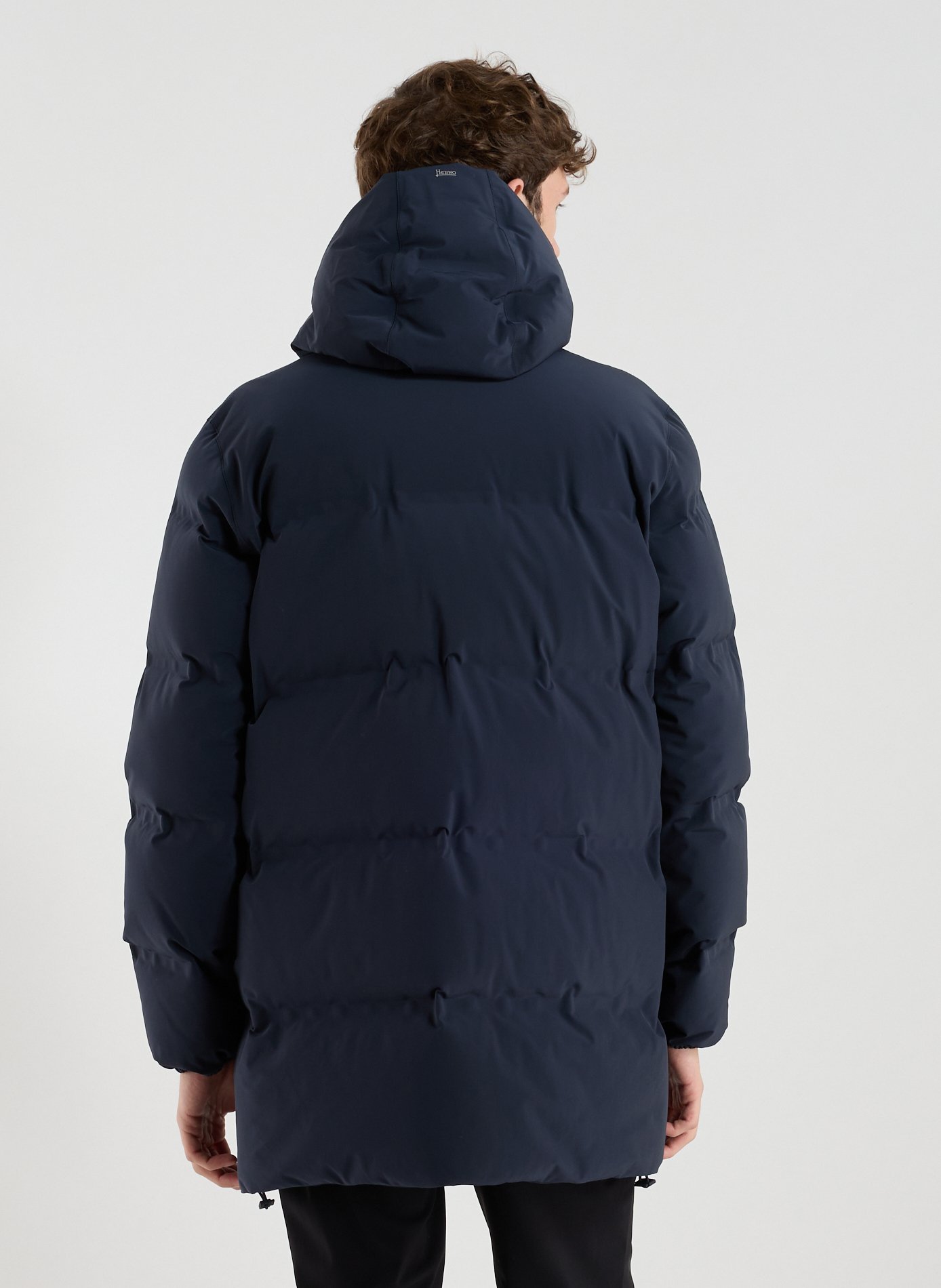 Quilted down jacket with hood HERNO Blue