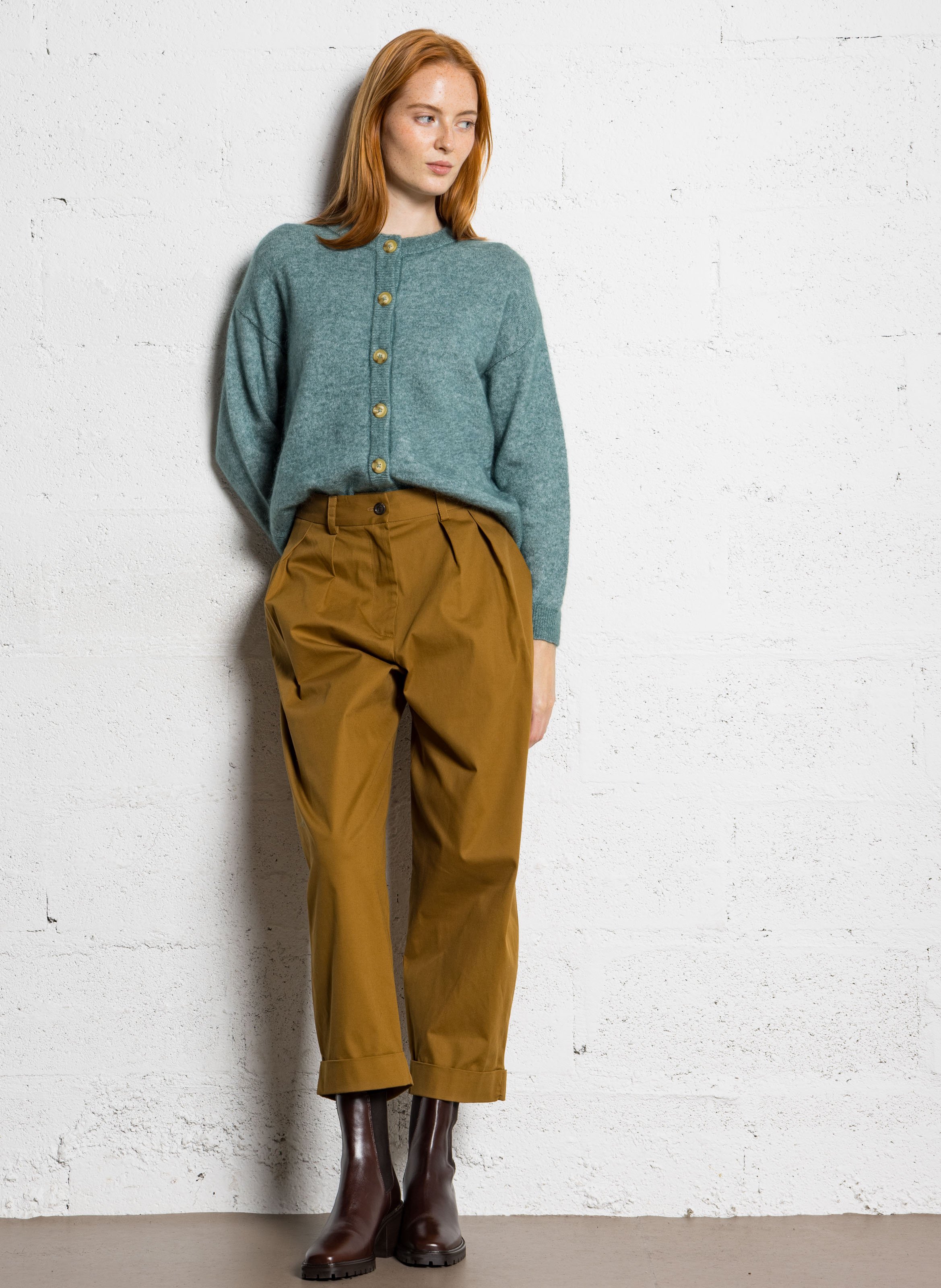 Bottines à talons en cuir n°559 RIVECOUR Marron