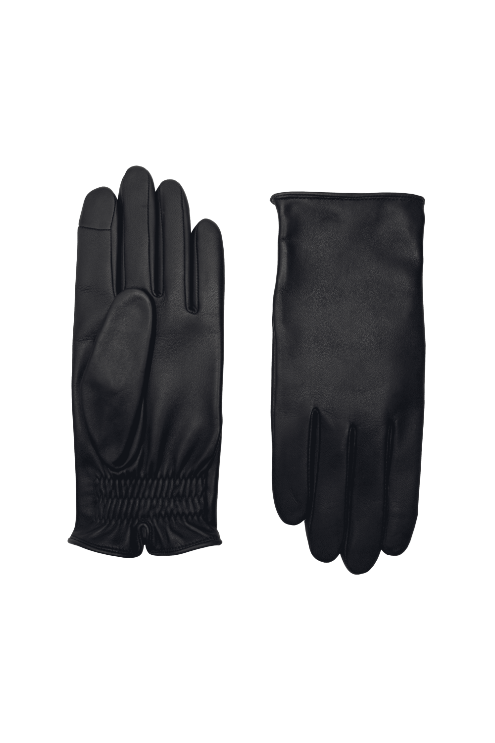 Gants thomas homme cuir doublés soie AGNELLE Noir