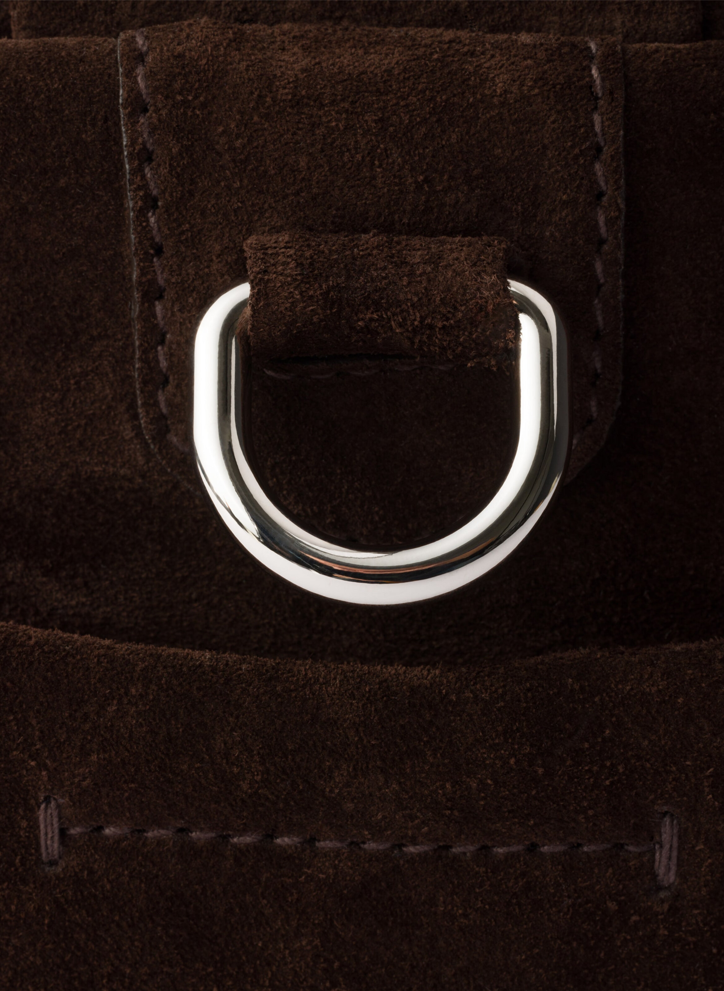 Sac à bandoulière en veau velours Marron