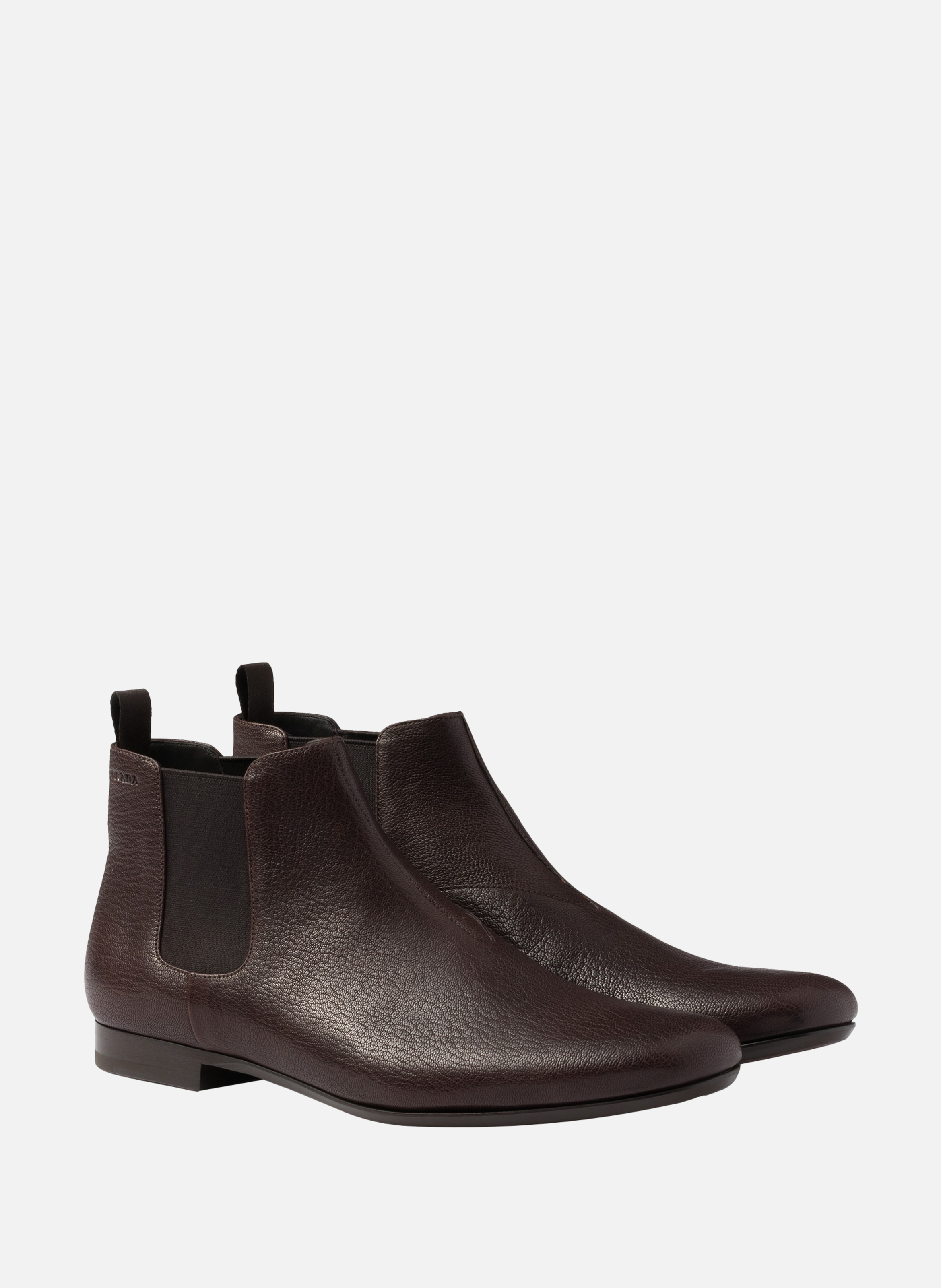 Bottines chelsea en cuir PRADA Marron