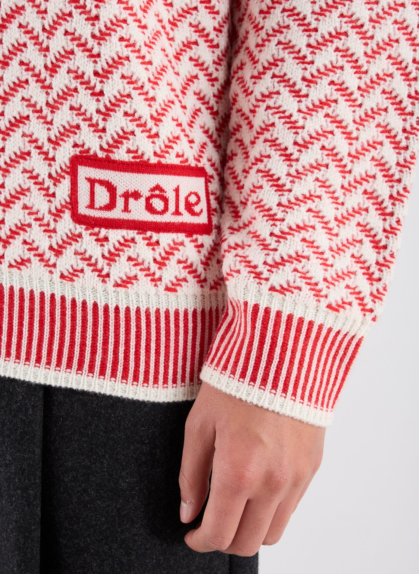 Pull La maille Chevron DROLE DE MONSIEUR Rouge