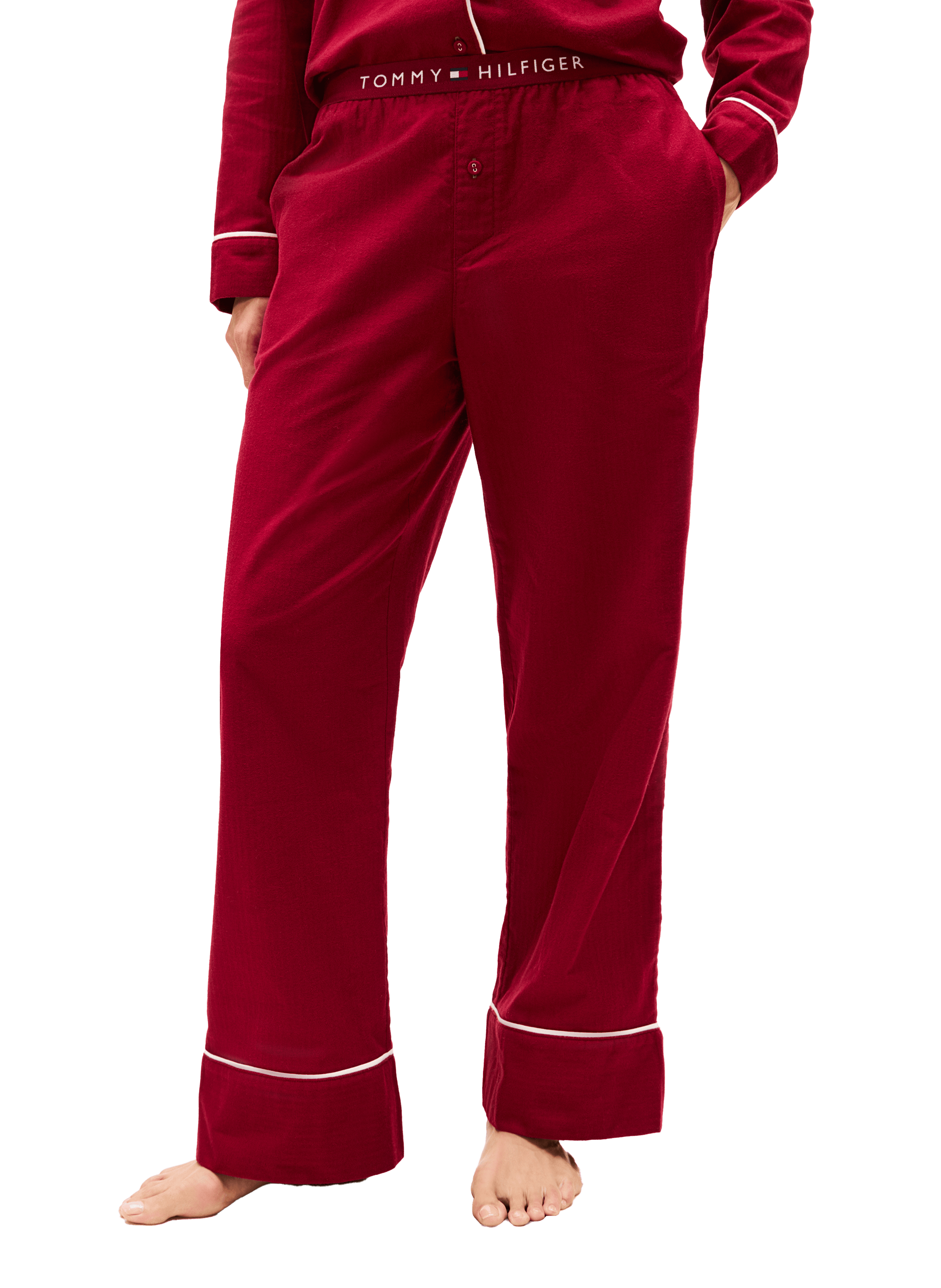 TOMMY HILFIGER Bas de pyjama en coton Rouge