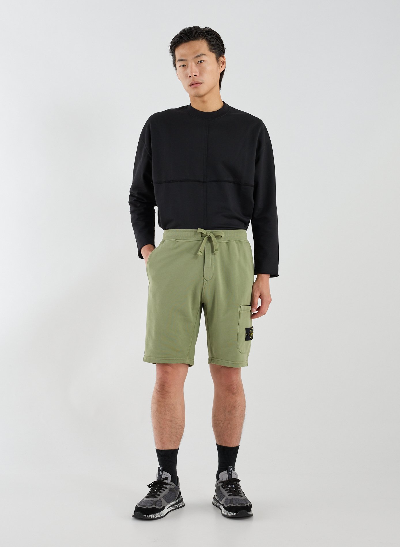 Plain cotton shorts STONE ISLAND Green