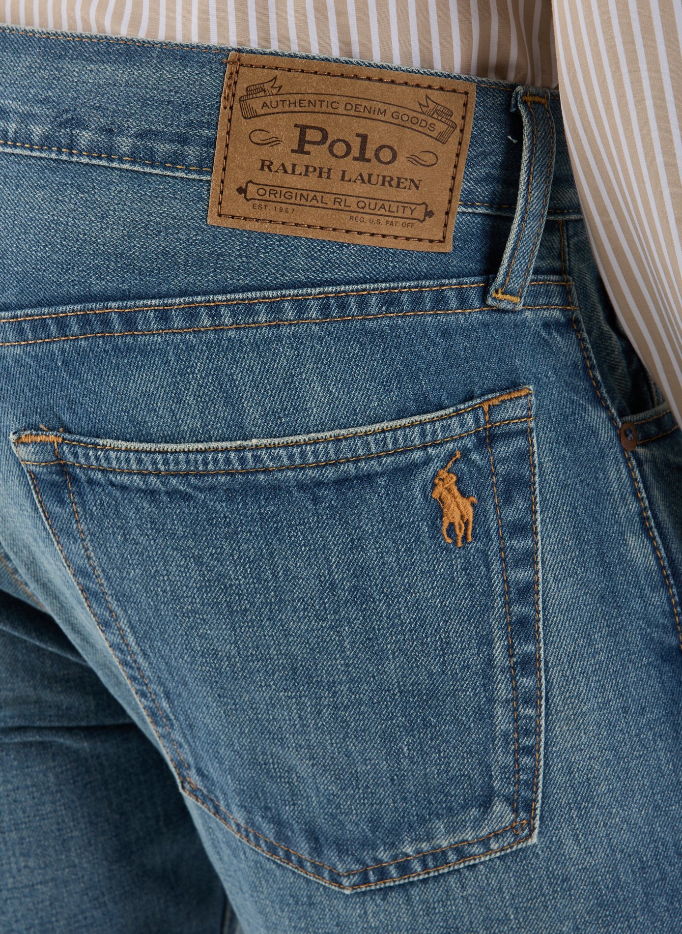 Jean cinq poches en coton POLO RALPH LAUREN Bleu