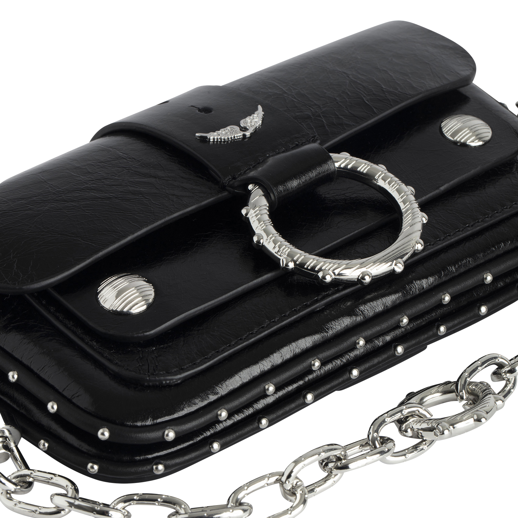 Sac pochette en cuir kate ZADIG&VOLTAIRE Noir