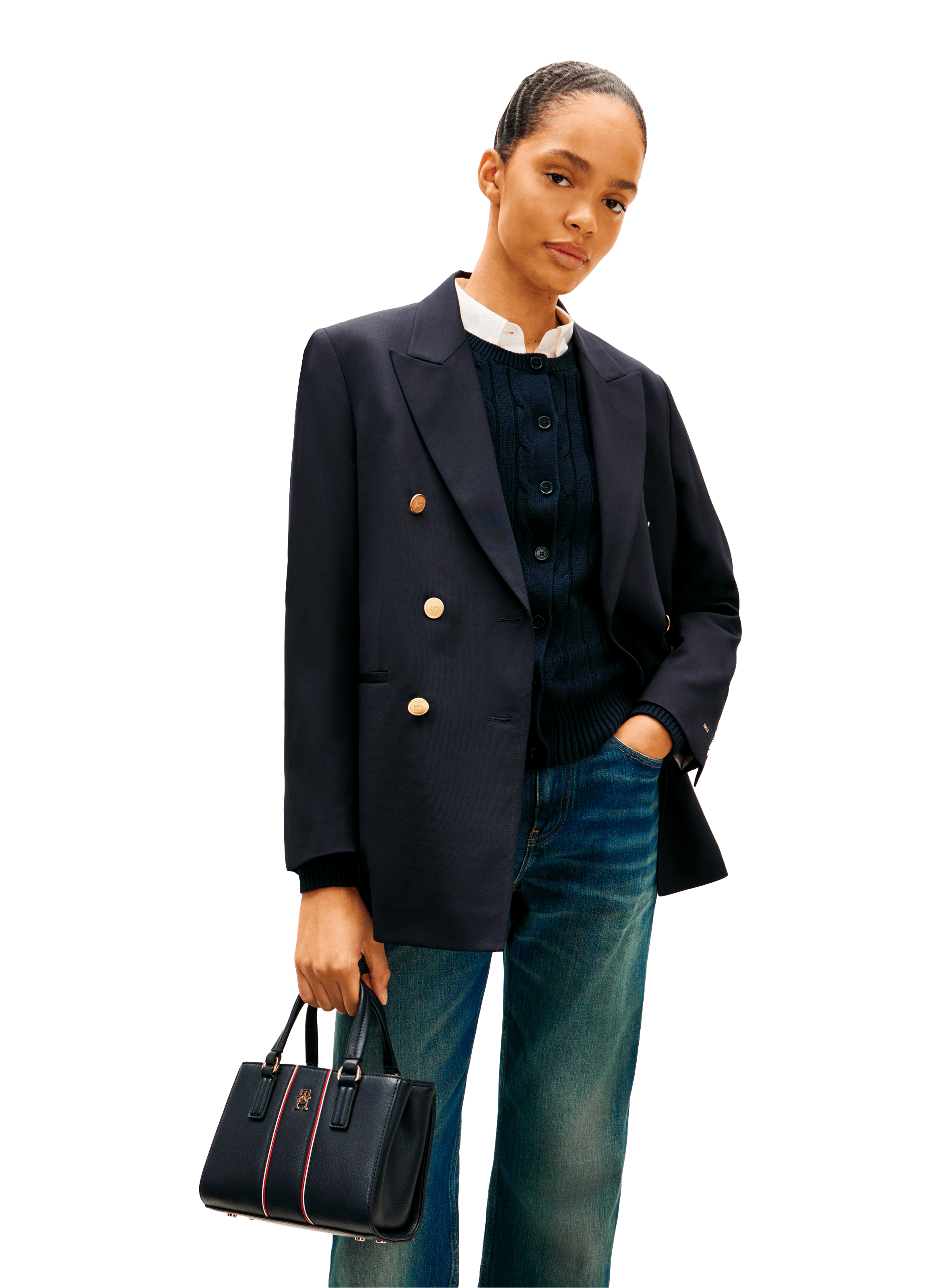 Petit sac bandoulière à rayures  TOMMY HILFIGER Bleu