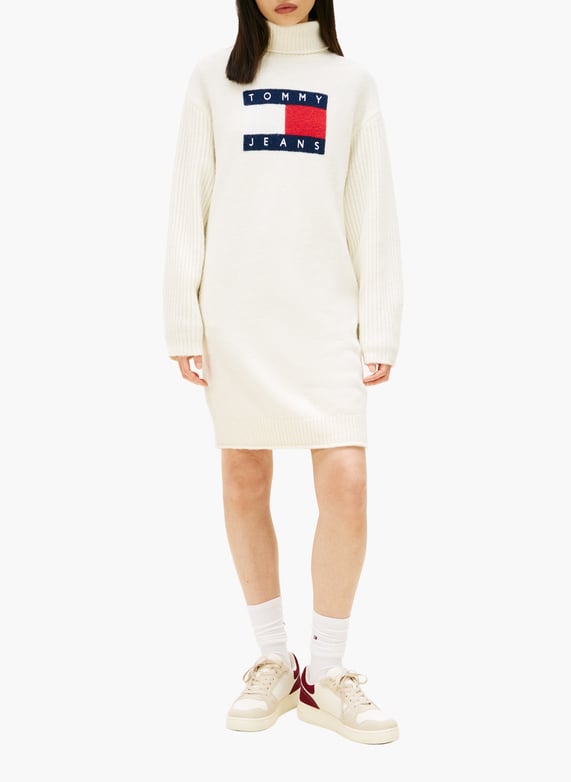 Short ribbed turtleneck dress White Tommy hilfiger - Women | Printemps.com Short ribbed turtleneck dress White Tommy hilfiger - Women | Printemps.com