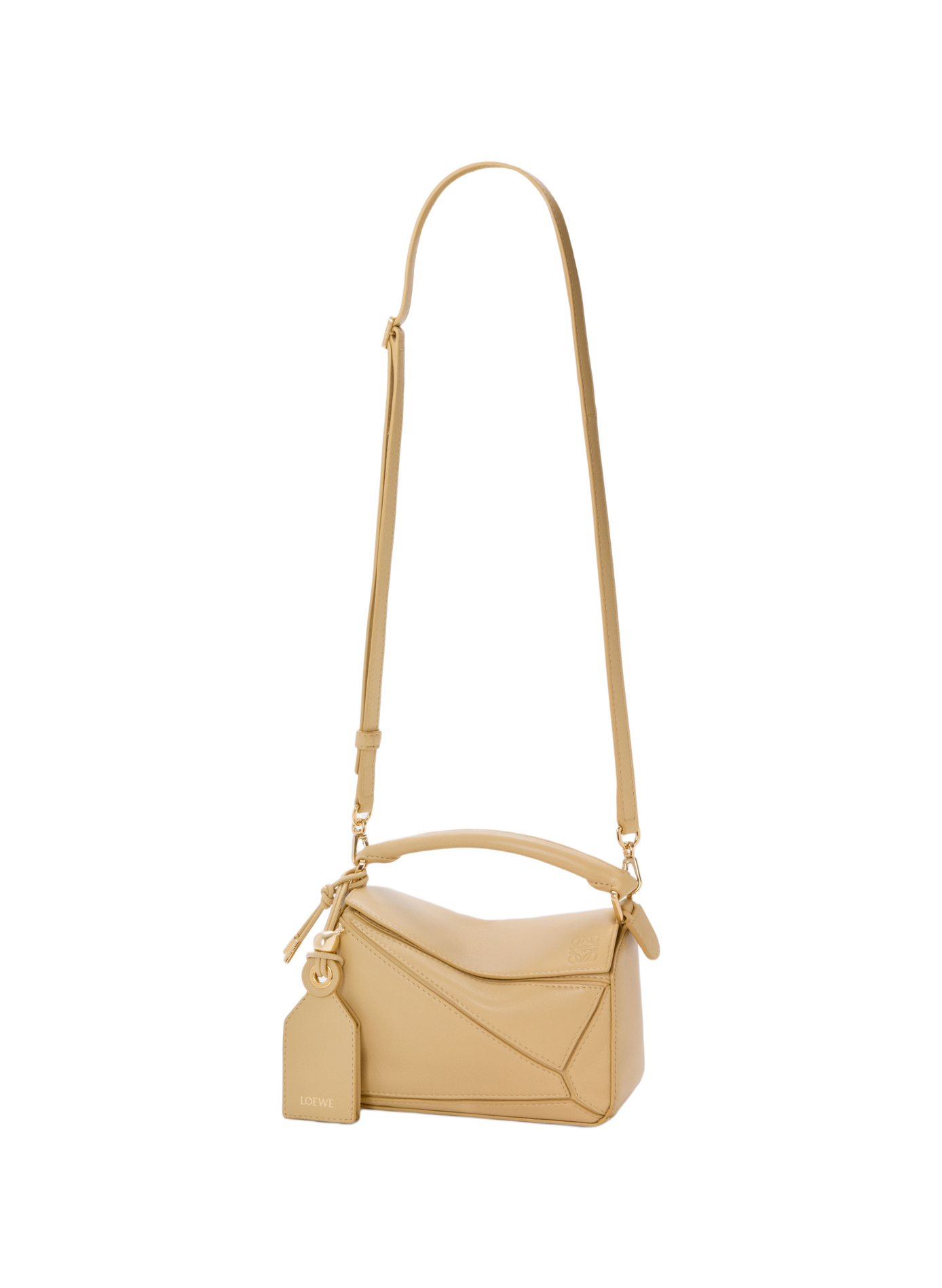 Mini sac Featherlight Puzzle en cuir d'agneau nappa LOEWE Marron