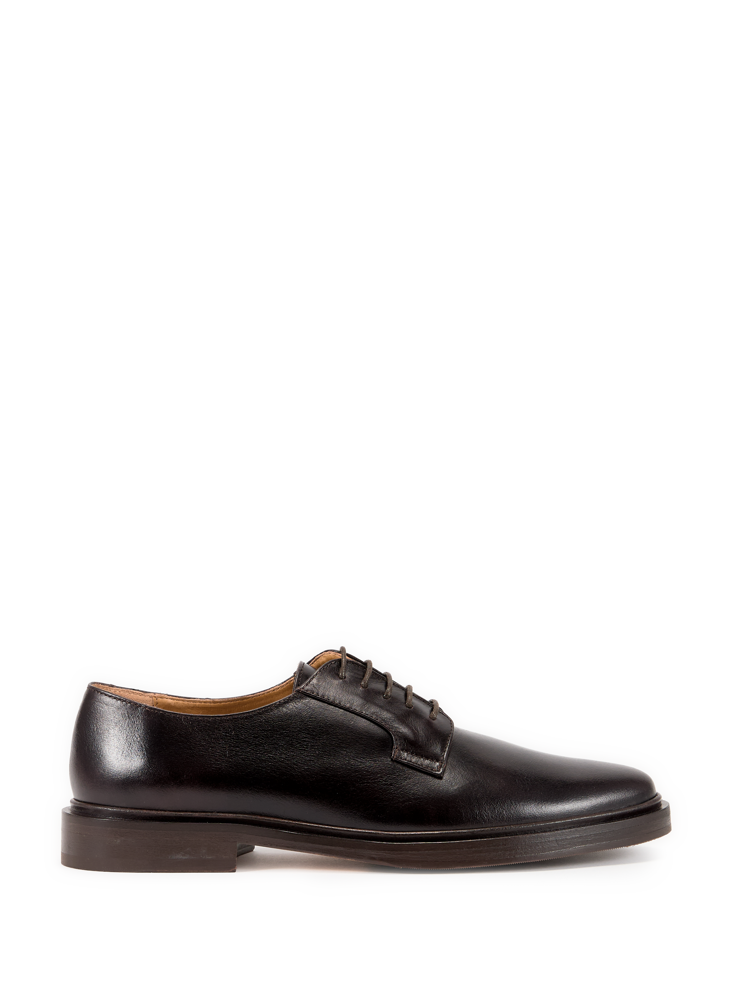 Calfskin leather wedge derby shoes BOBBIES Brown