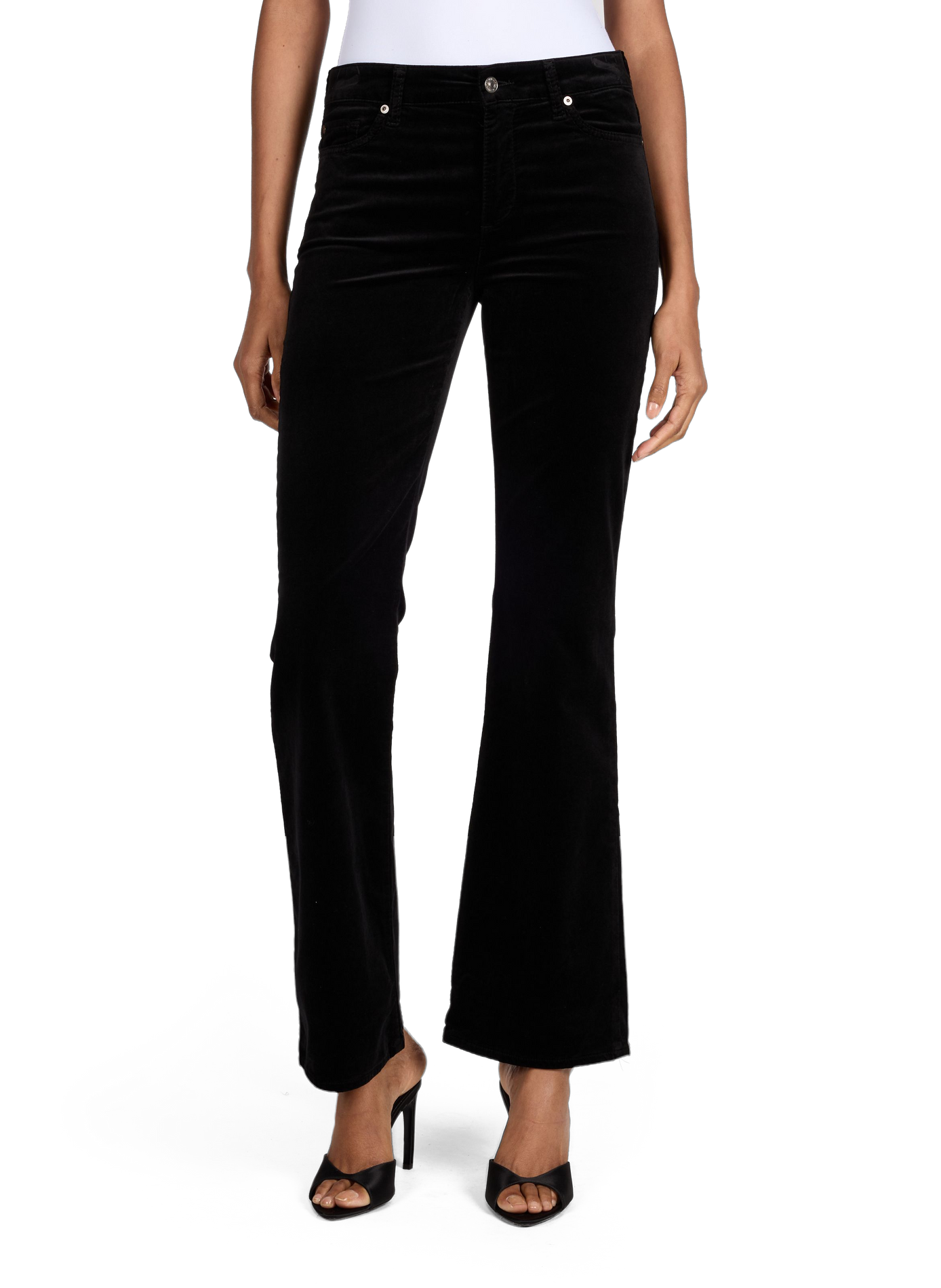 Cotton velvet bootcut jeans 7 FOR ALL MANKIND Black