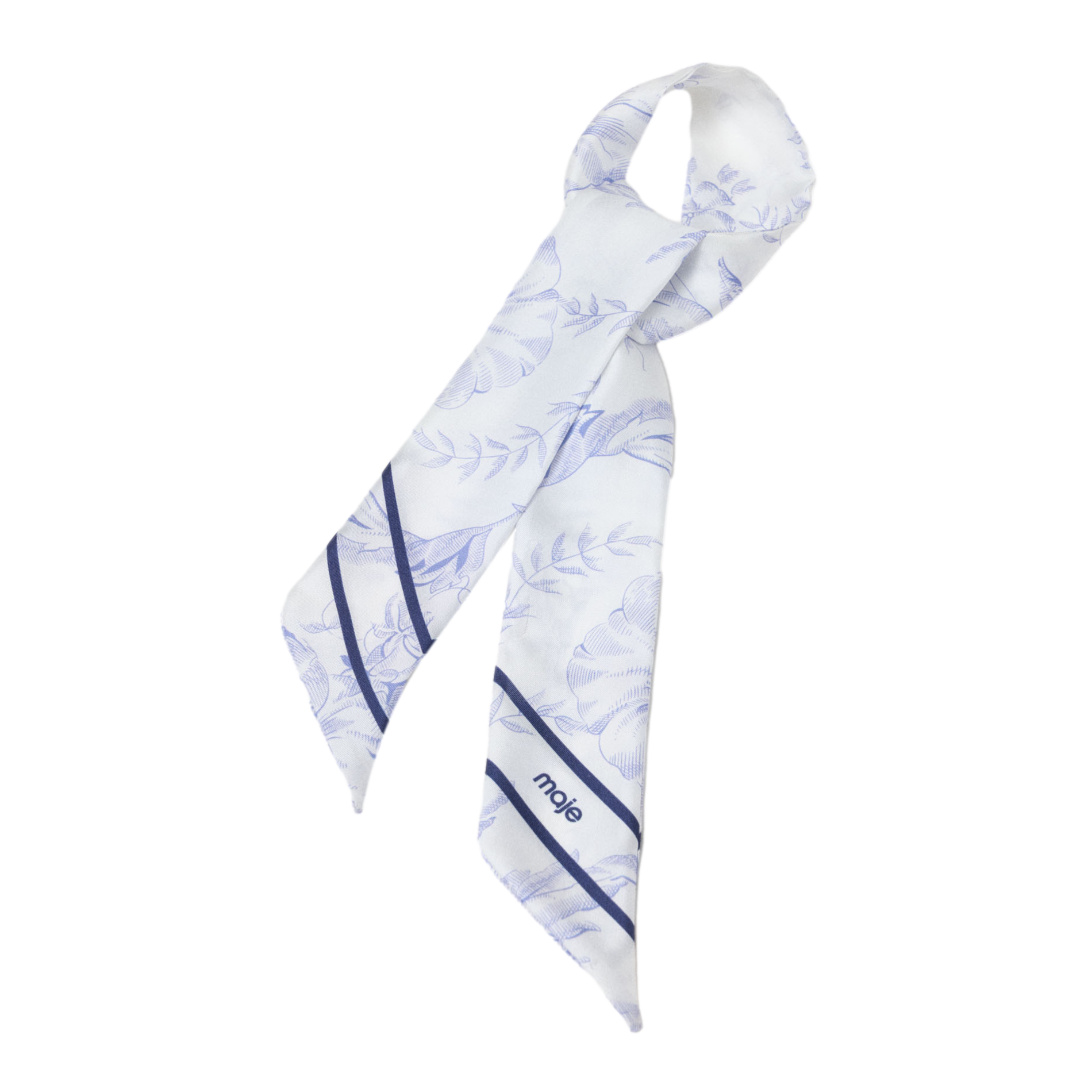 Foulard en soie imprimé MAJE Blanc